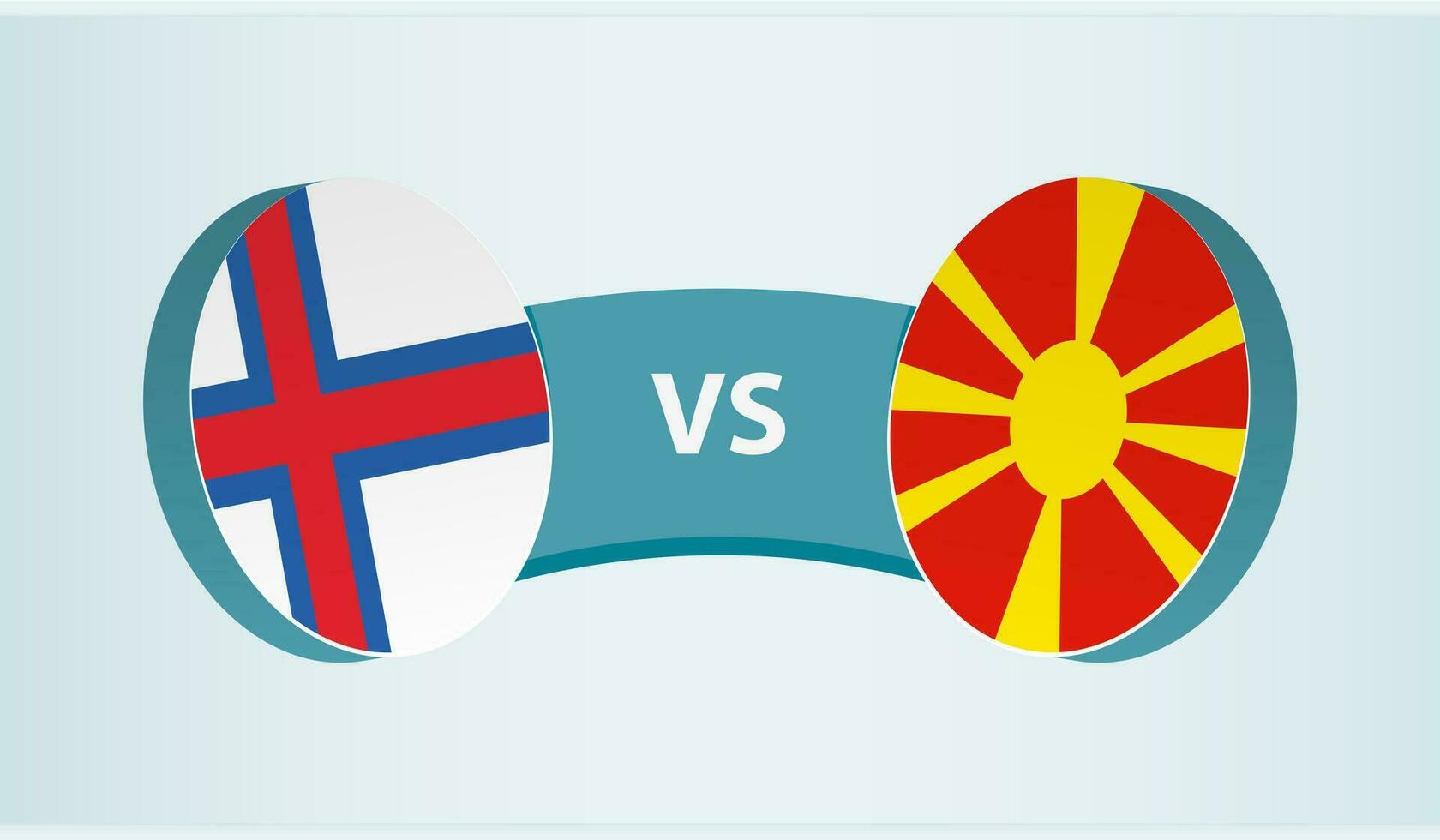 Faeröer eilanden versus Macedonië, team sport- wedstrijd concept. vector