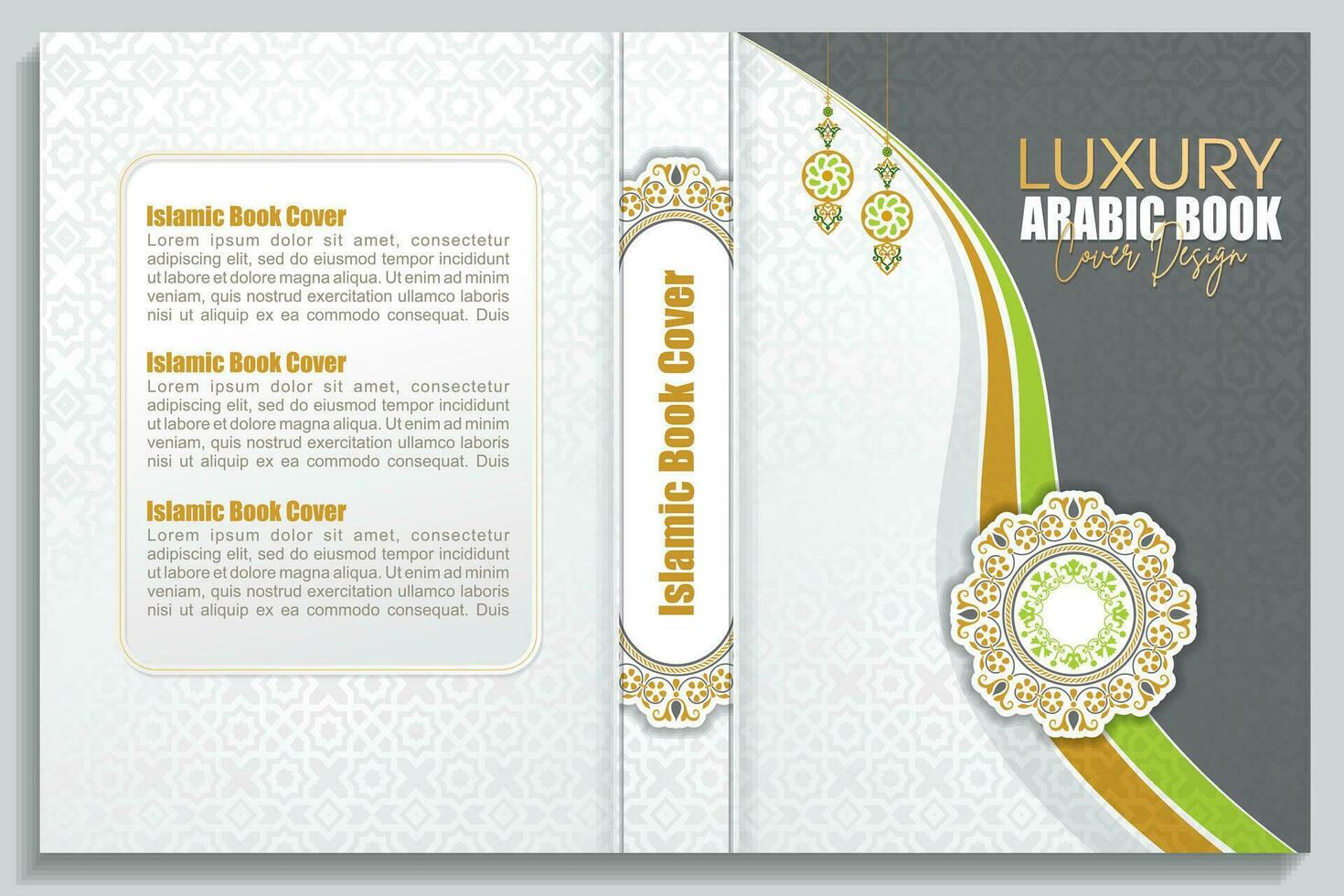Arabisch Islamitisch stijl boek Hoes ontwerp met Arabisch patroon en ornamenten vector