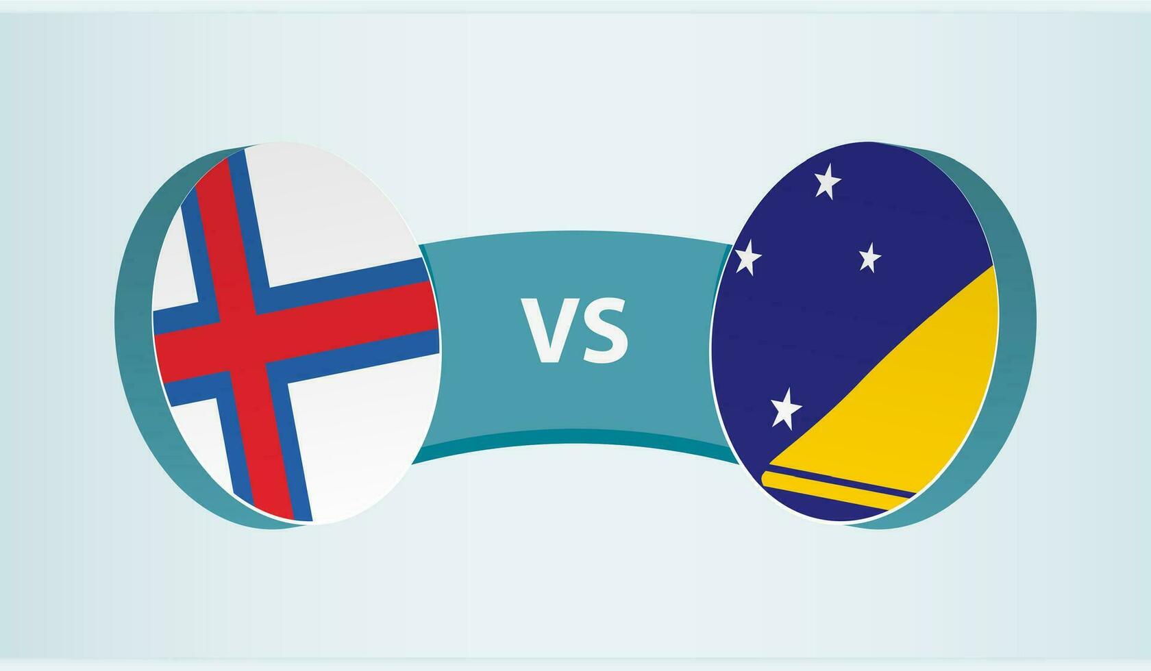 Faeröer eilanden versus tokelau, team sport- wedstrijd concept. vector