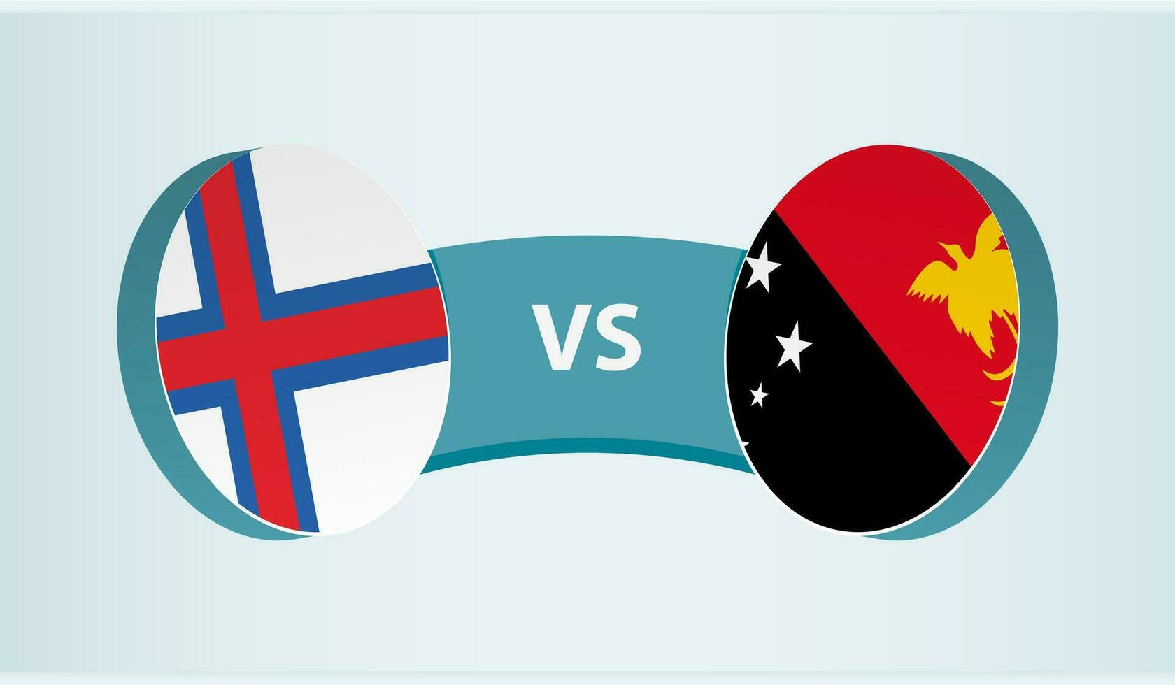 Faeröer eilanden versus Papoea nieuw Guinea, team sport- wedstrijd concept. vector