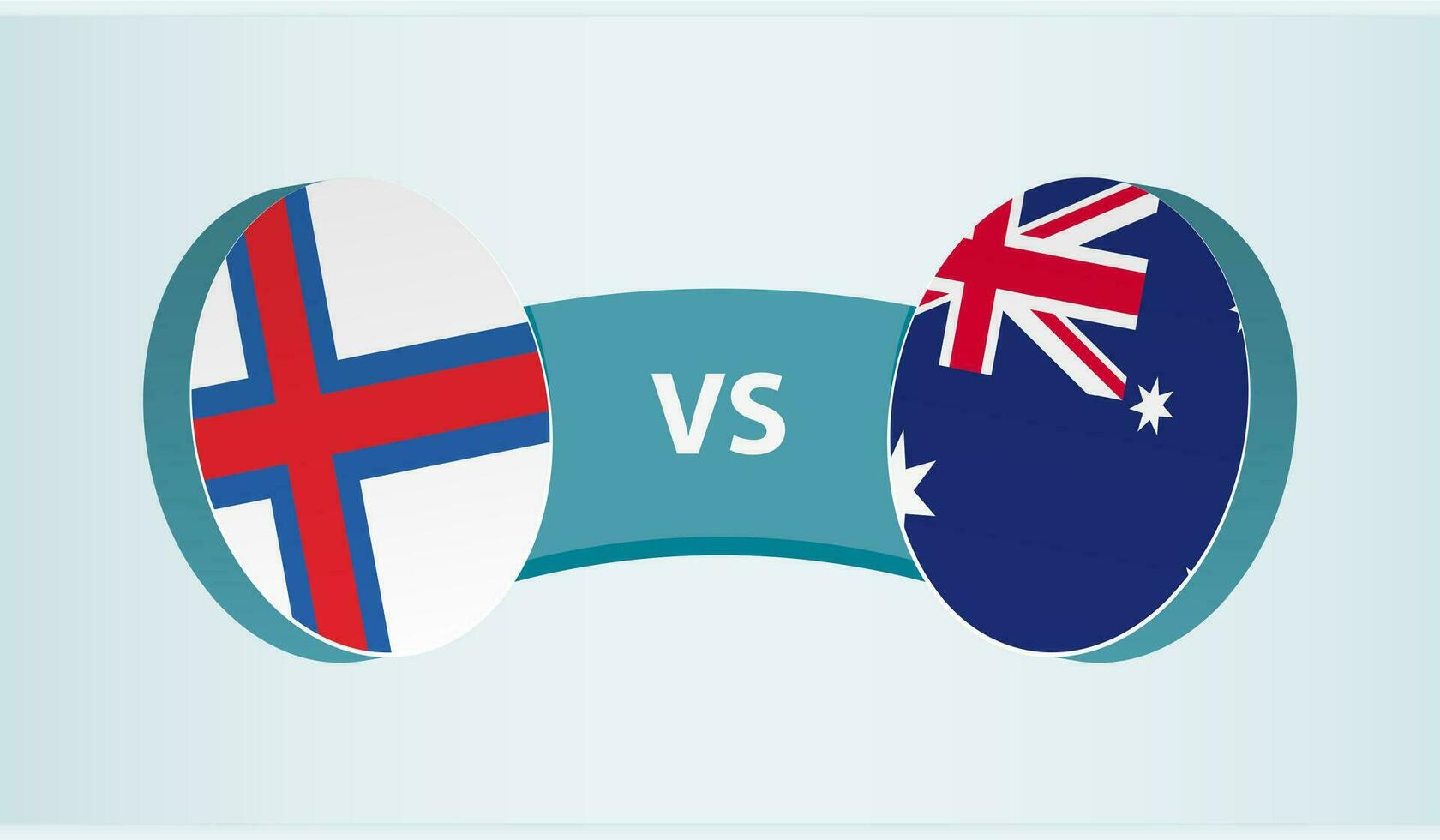 Faeröer eilanden versus Australië, team sport- wedstrijd concept. vector