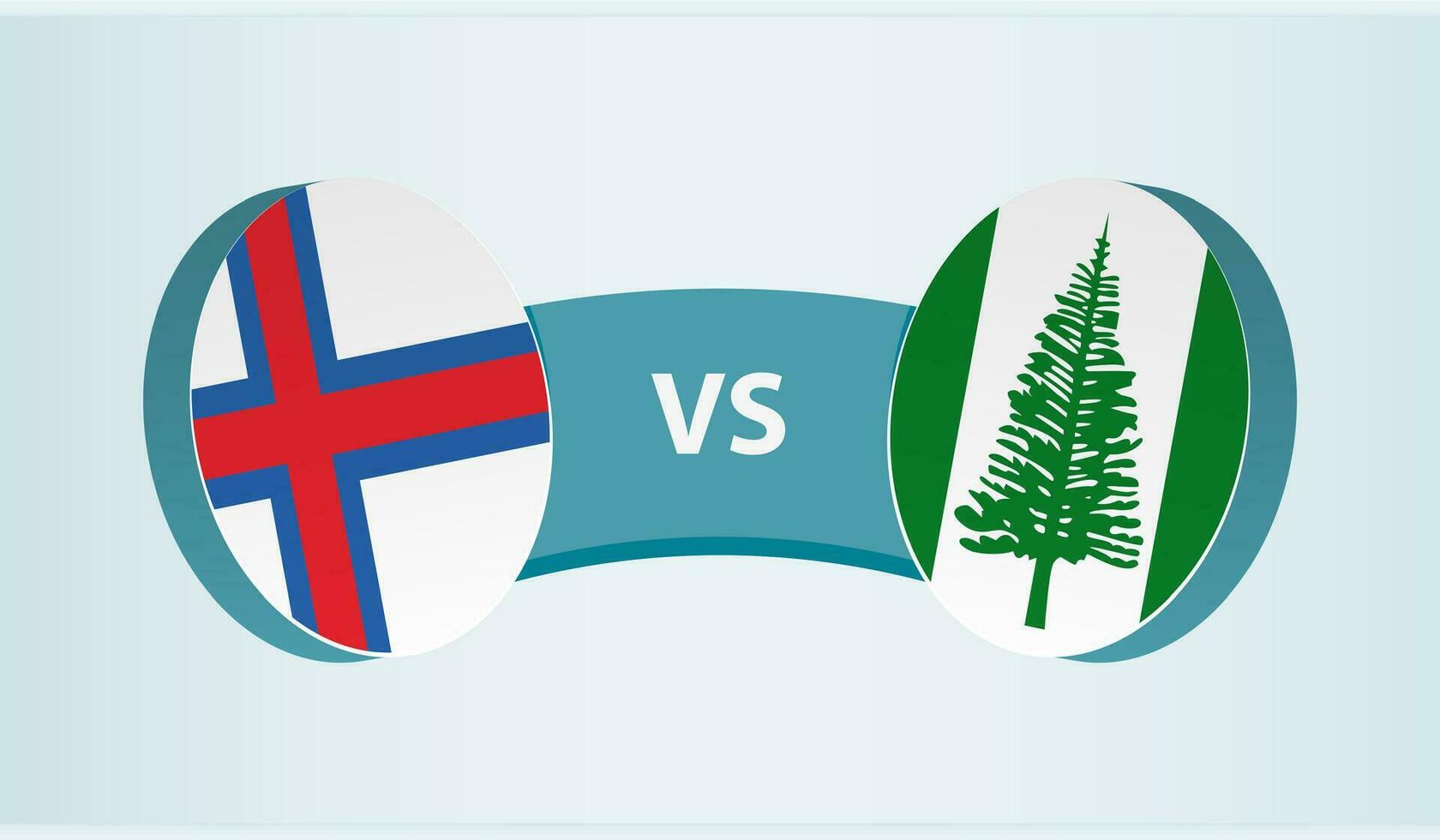 Faeröer eilanden versus norfolk eiland, team sport- wedstrijd concept. vector