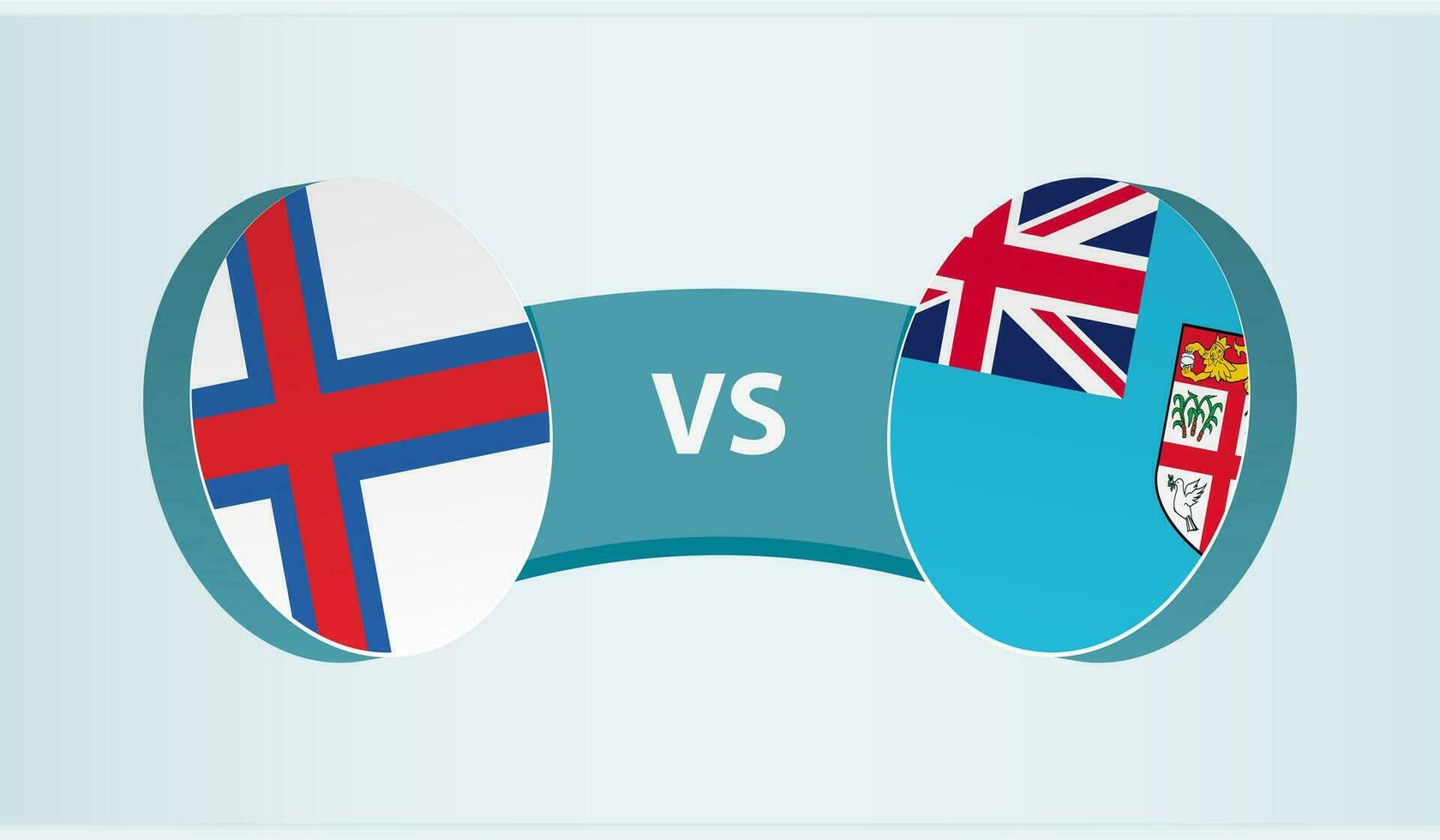 Faeröer eilanden versus fiji, team sport- wedstrijd concept. vector