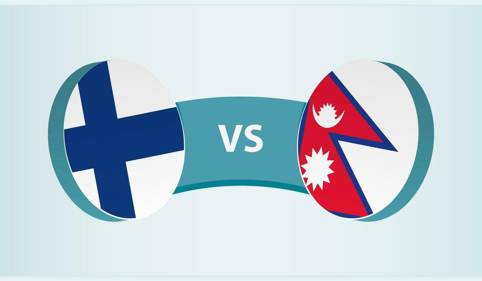 Finland versus Nepal, team sport- wedstrijd concept. vector