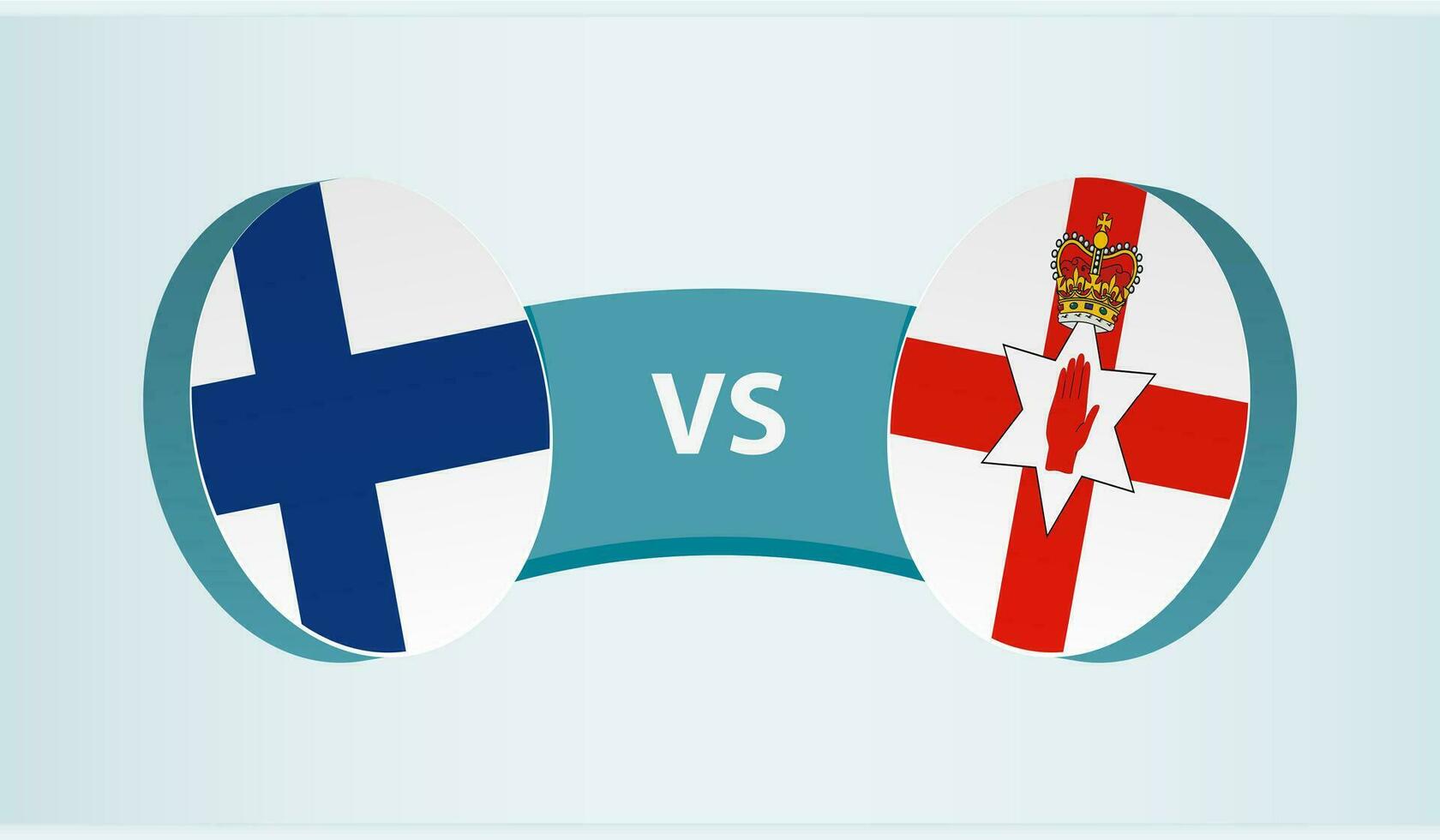 Finland versus noordelijk Ierland, team sport- wedstrijd concept. vector