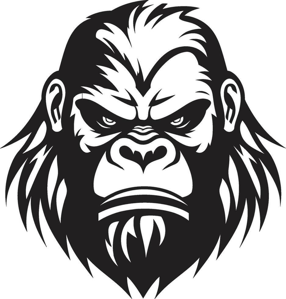 artistiek oerwoud elegantie gorilla embleem embleem van de wild vector aap logo