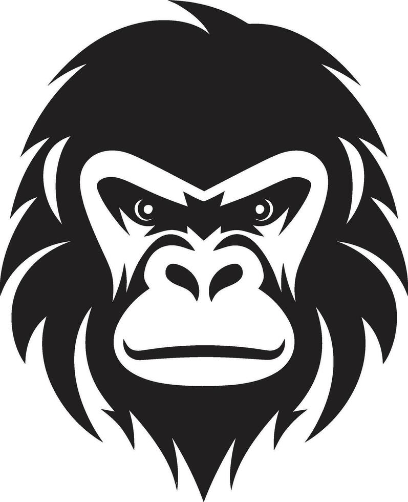bevallig gorilla blik emblematisch icoon vorstelijk aard majesteit zwart logo kunst vector
