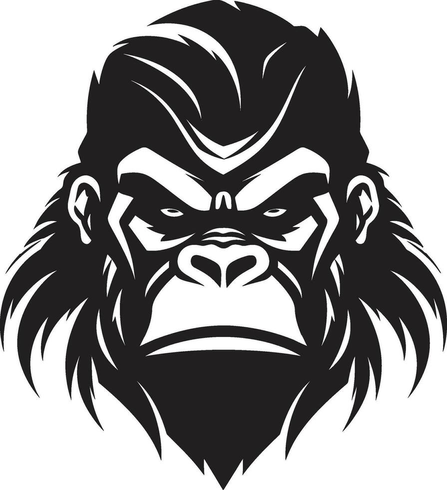 dieren in het wild elegantie primaat embleem minimalistische koning van de oerwoud gorilla logo vector