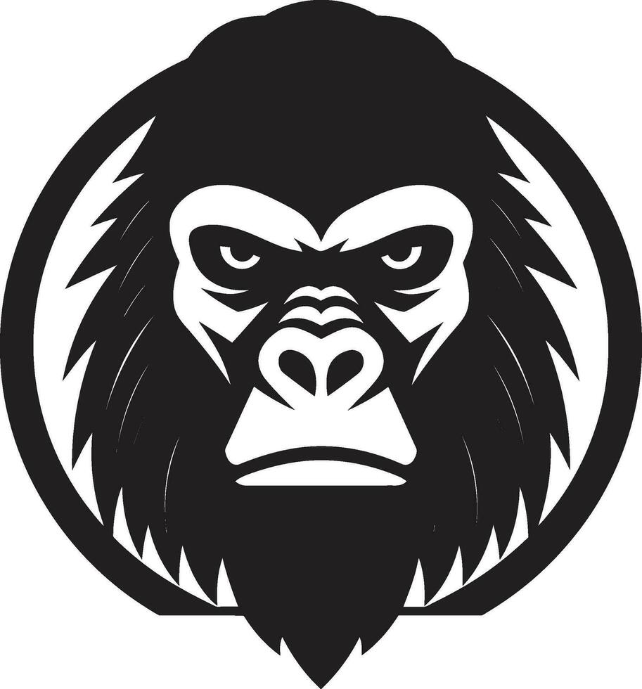 minimalistische gorilla kunstenaarstalent embleem ontwerp iconisch aard koning zwart vector logo