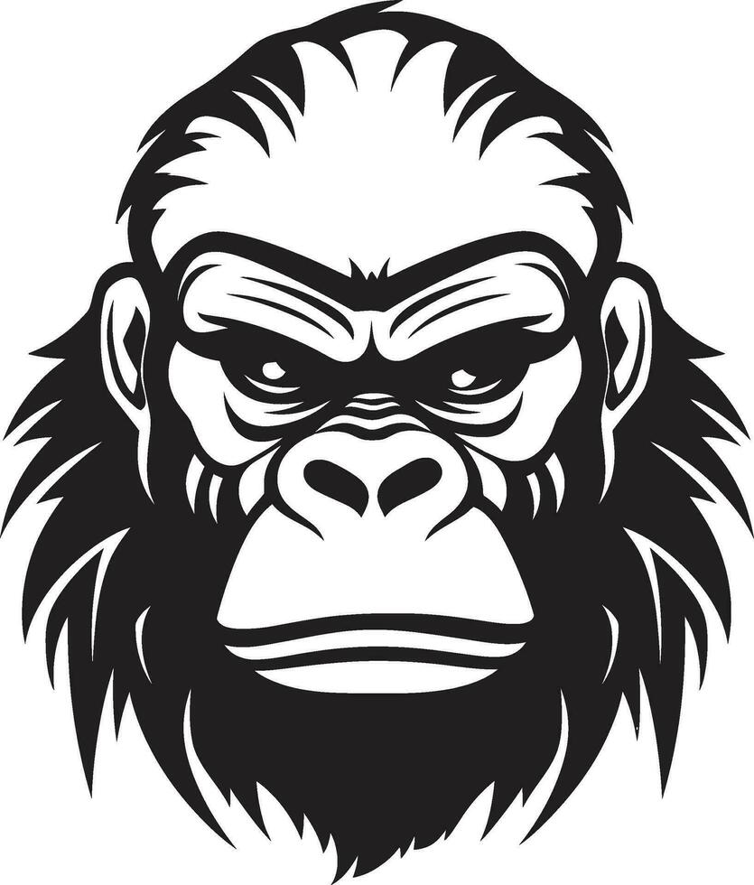 dieren in het wild kalmte minimalistische gorilla icoon emblematisch aap icoon zwart gorilla logo vector