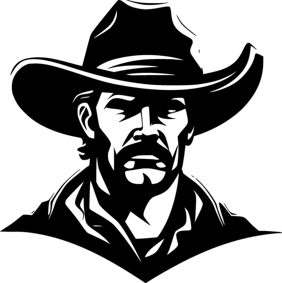 cowboy - minimalistische en vlak logo - vector illustratie