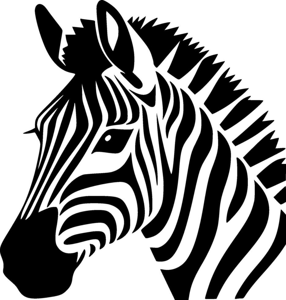 zebra, zwart en wit vector illustratie