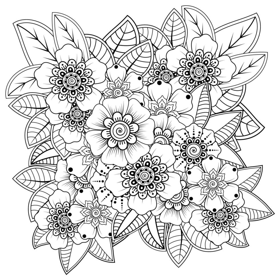 mehndi bloem decoratief ornament in etnische oosterse stijl vector