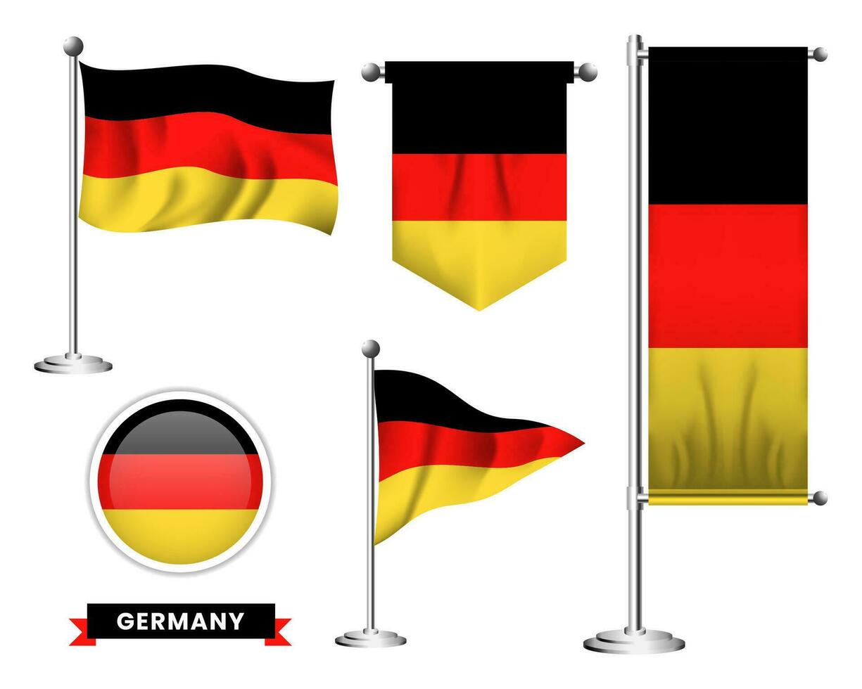 vector reeks van de nationaal vlag van Duitsland in divers creatief ontwerpen