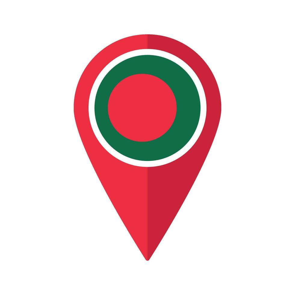 vlag van Bangladesh vlag Aan kaart nauwkeurig icoon geïsoleerd rood kleur vector
