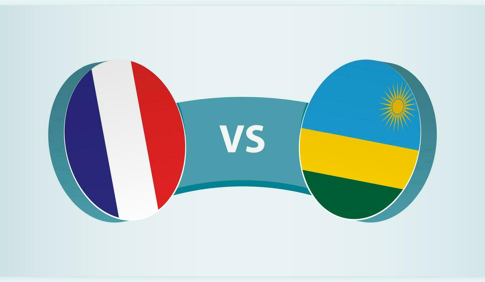 Frankrijk versus rwanda, team sport- wedstrijd concept. vector