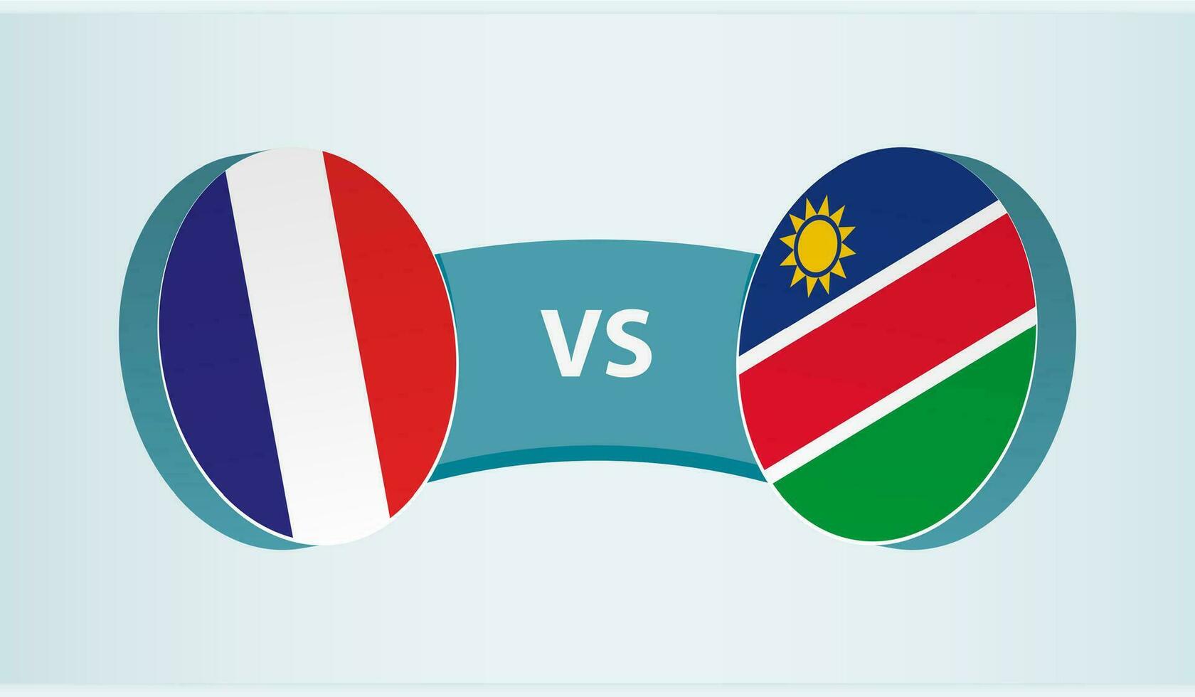 Frankrijk versus Namibië, team sport- wedstrijd concept. vector