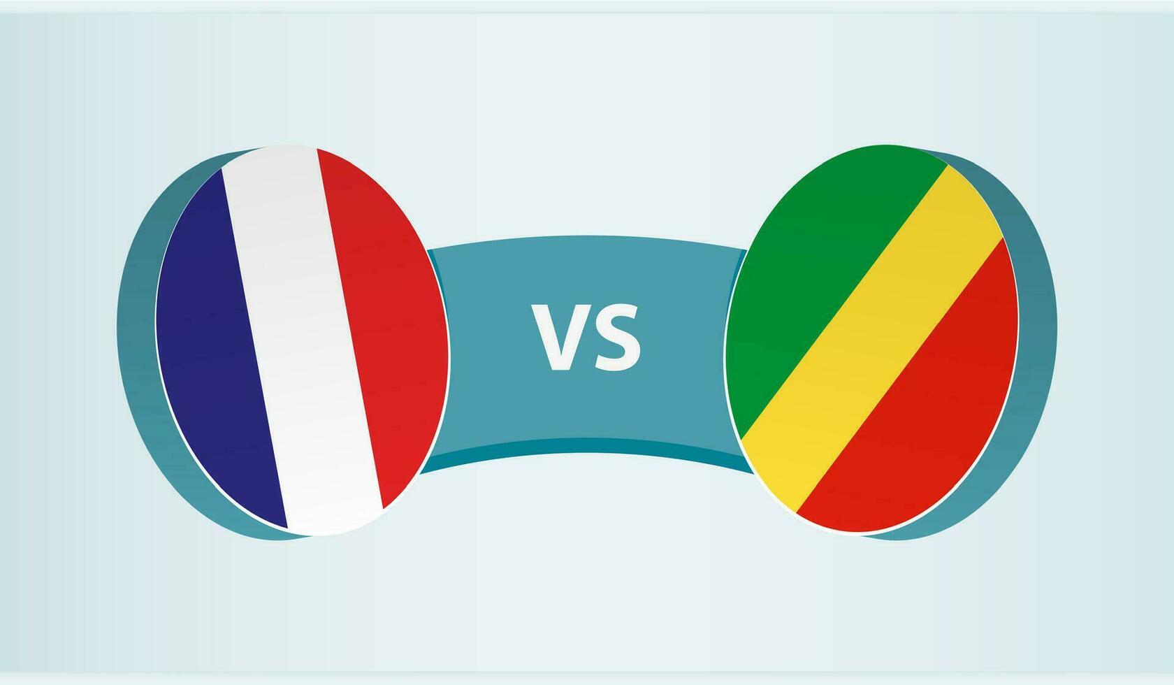 Frankrijk versus Congo, team sport- wedstrijd concept. vector