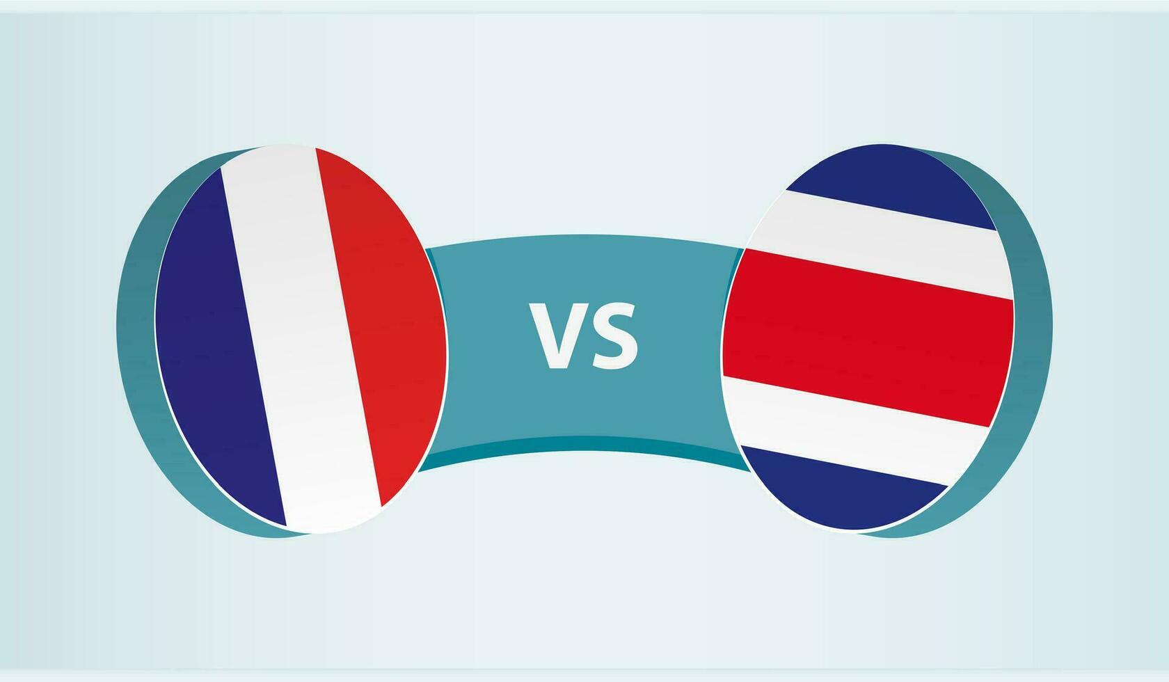 Frankrijk versus costa rica, team sport- wedstrijd concept. vector