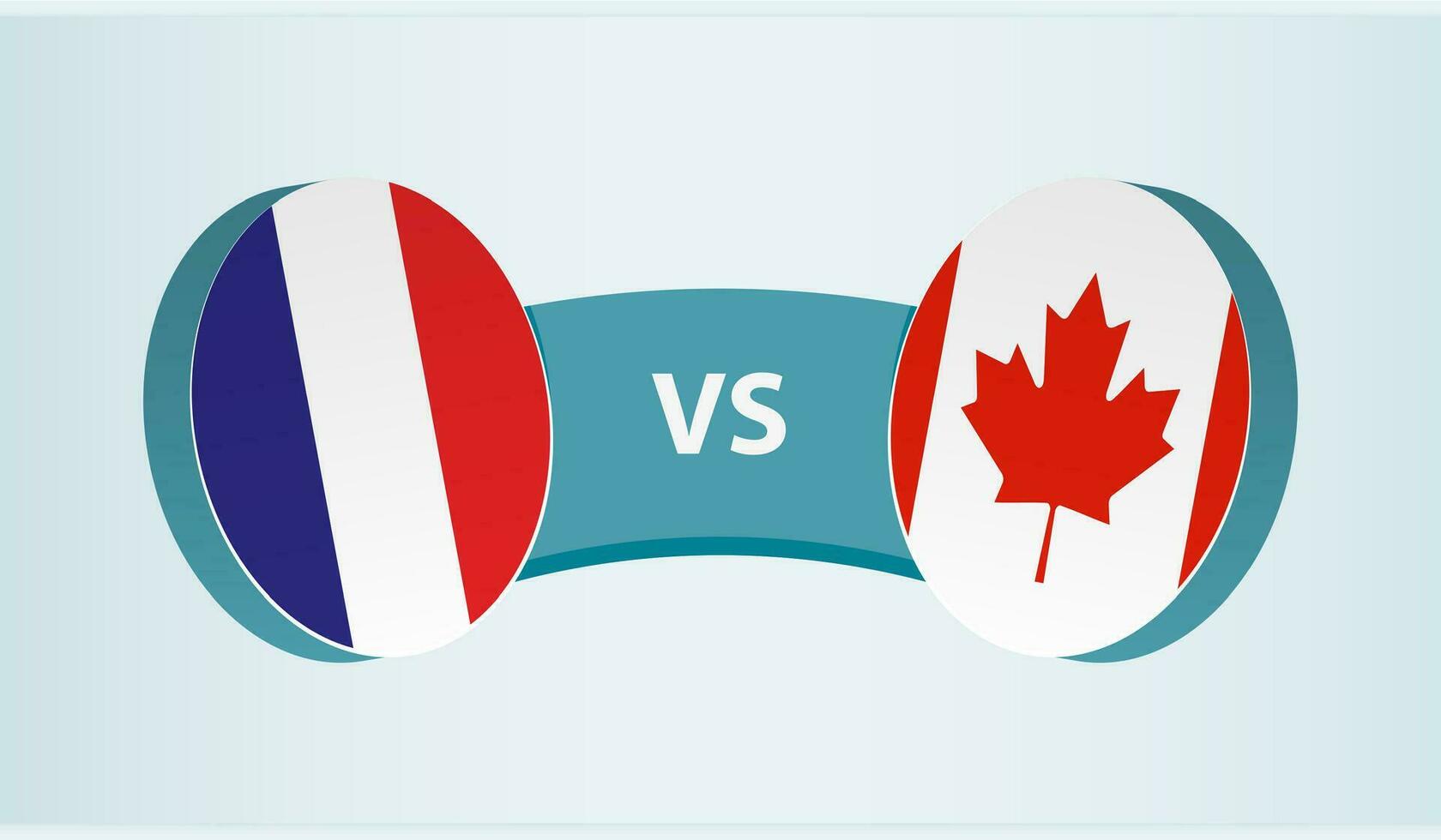 Frankrijk versus Canada, team sport- wedstrijd concept. vector
