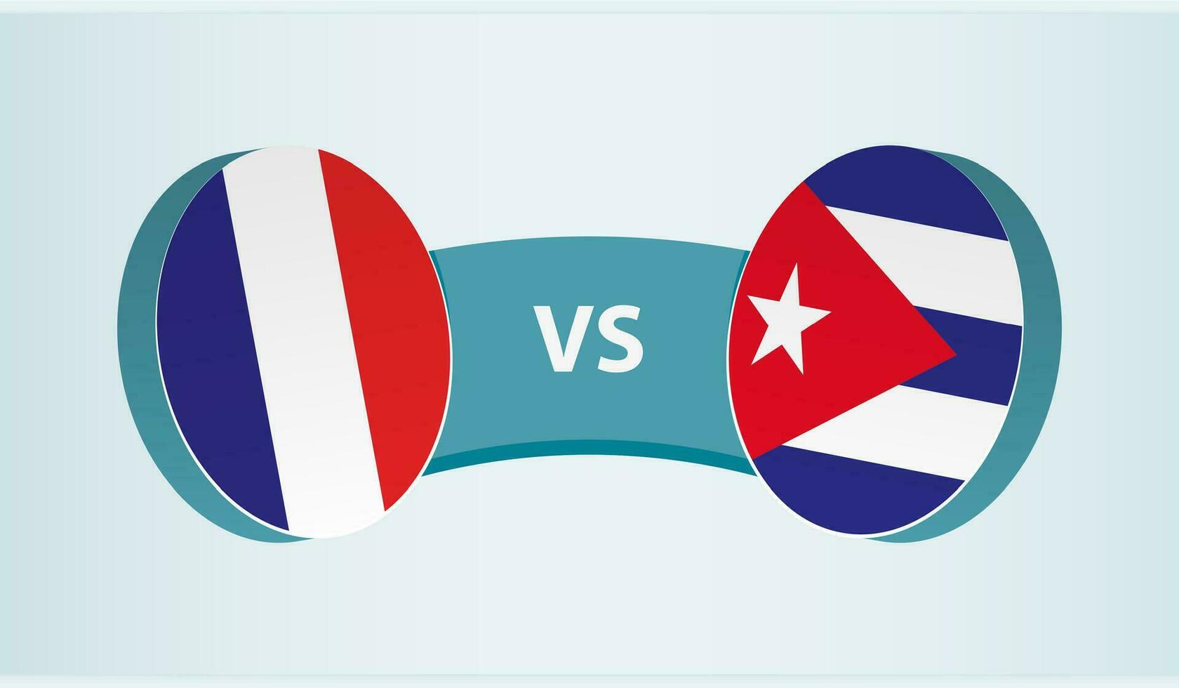 Frankrijk versus Cuba, team sport- wedstrijd concept. vector