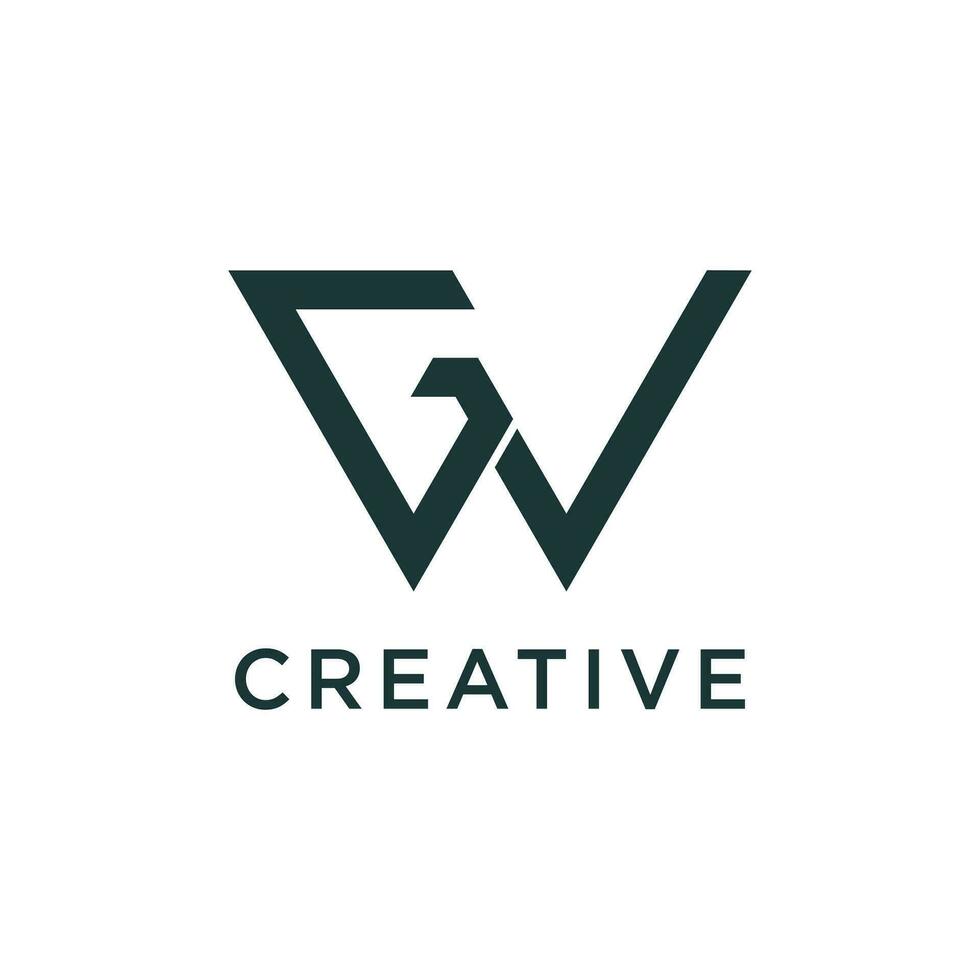 brief gw modern eerste creatief monogram typografie logo vector