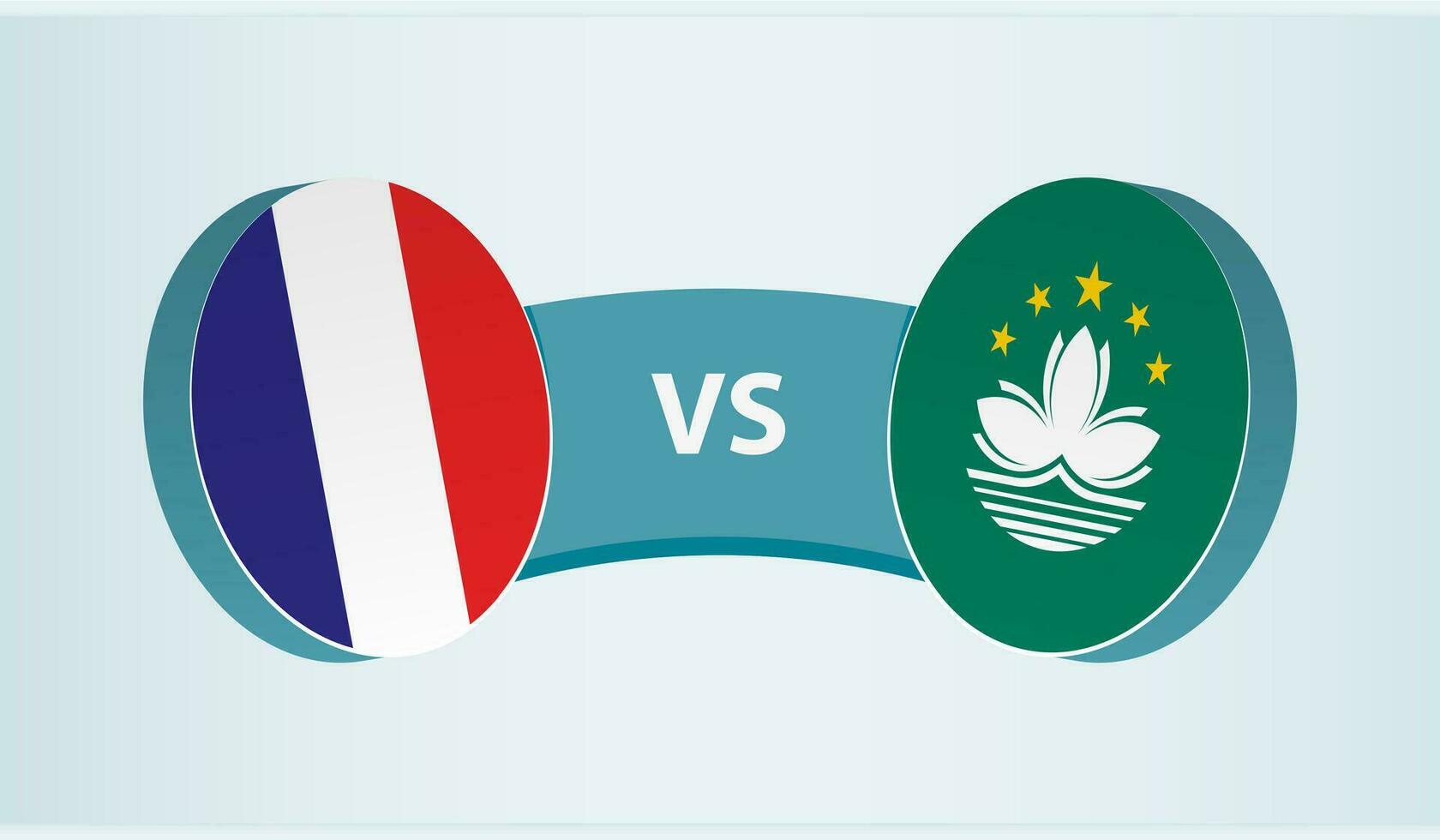 Frankrijk versus macao, team sport- wedstrijd concept. vector