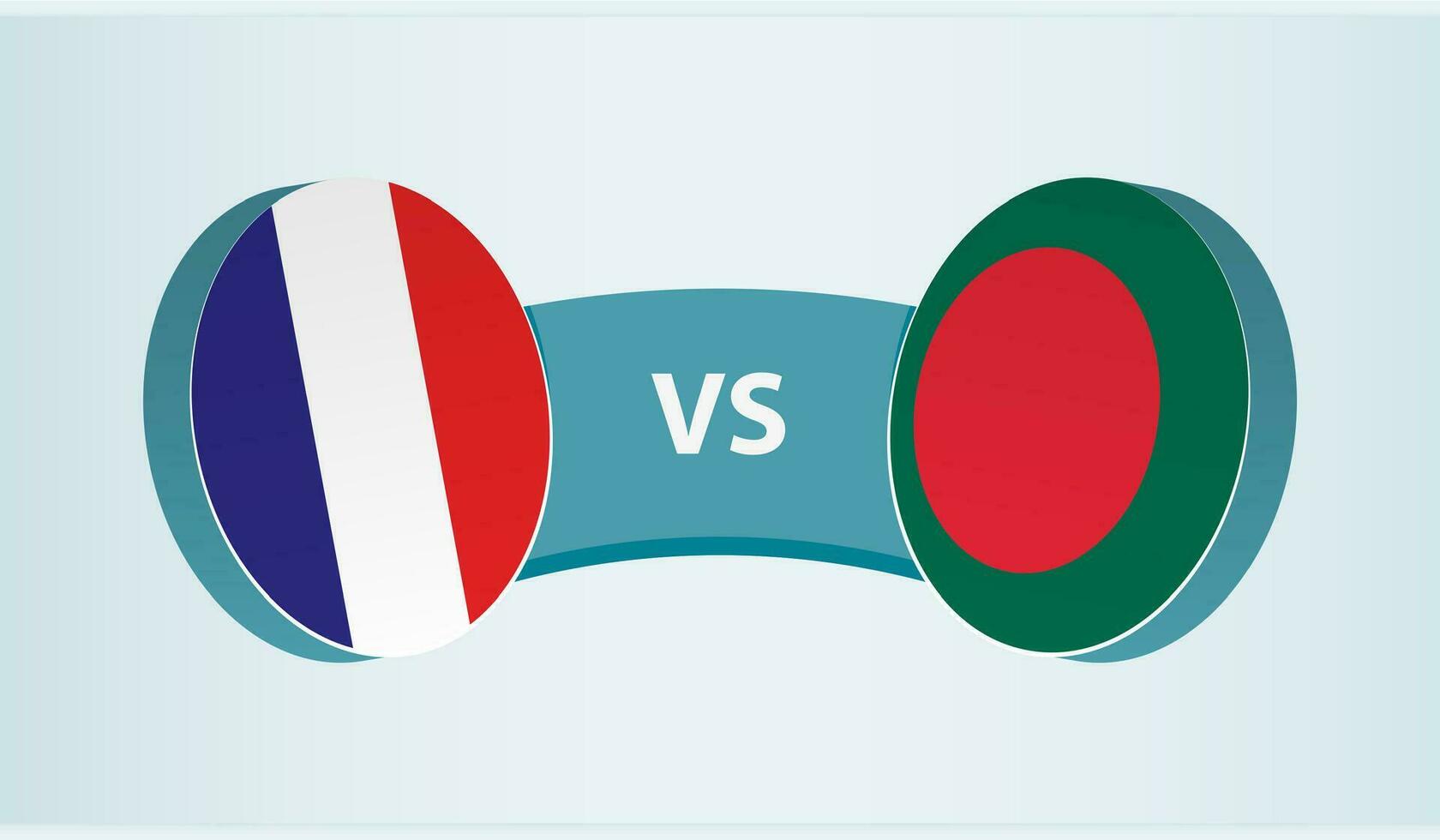 Frankrijk versus bangladesh, team sport- wedstrijd concept. vector