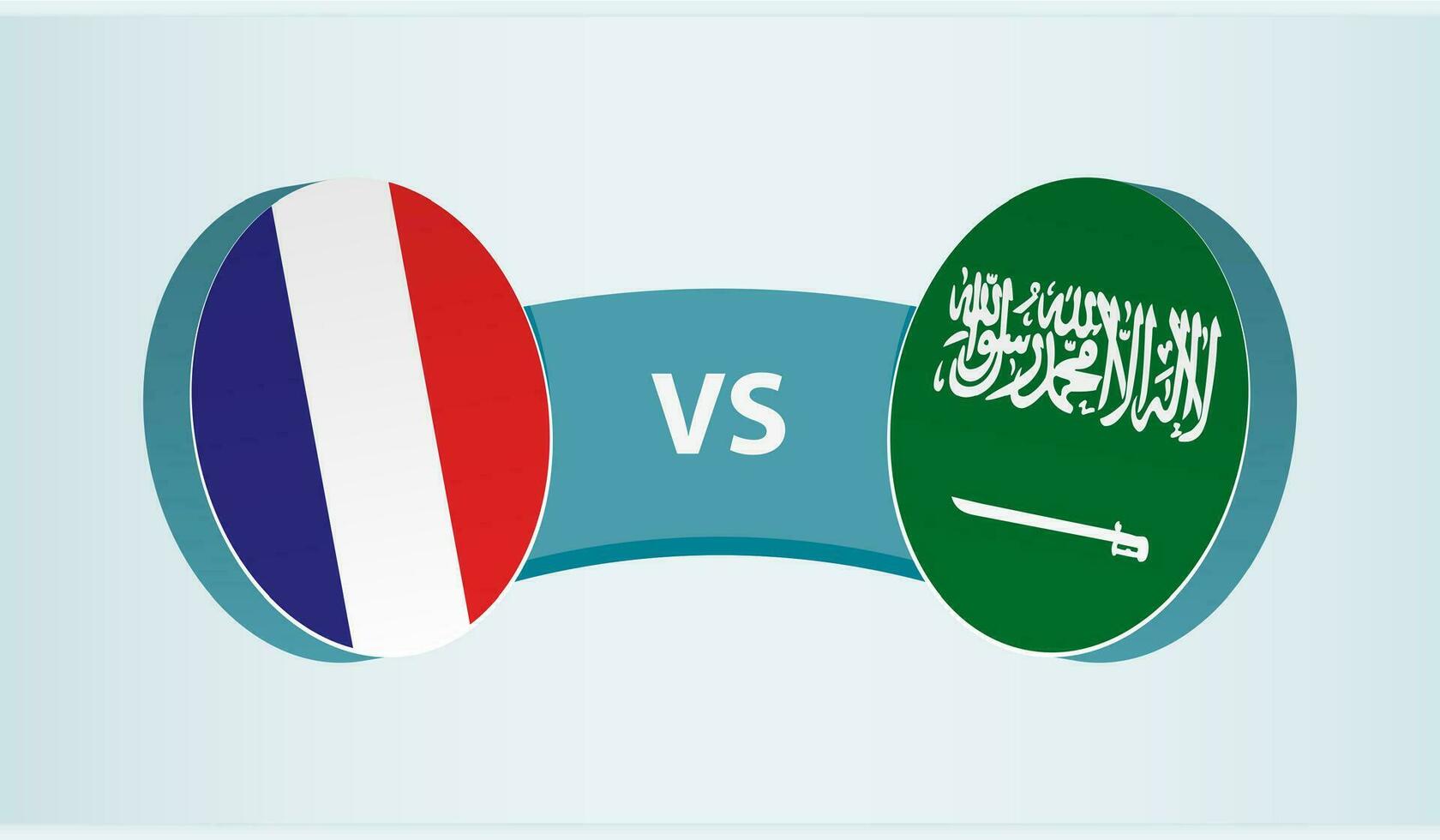 Frankrijk versus saudi Arabië, team sport- wedstrijd concept. vector