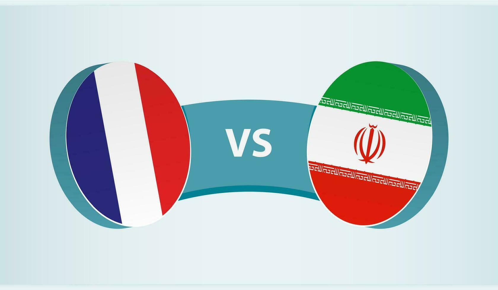 Frankrijk versus iran, team sport- wedstrijd concept. vector