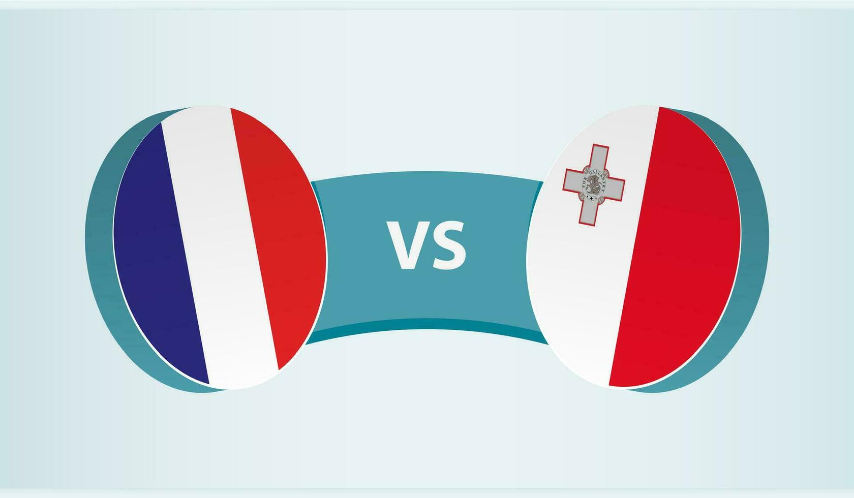 Frankrijk versus Malta, team sport- wedstrijd concept. vector