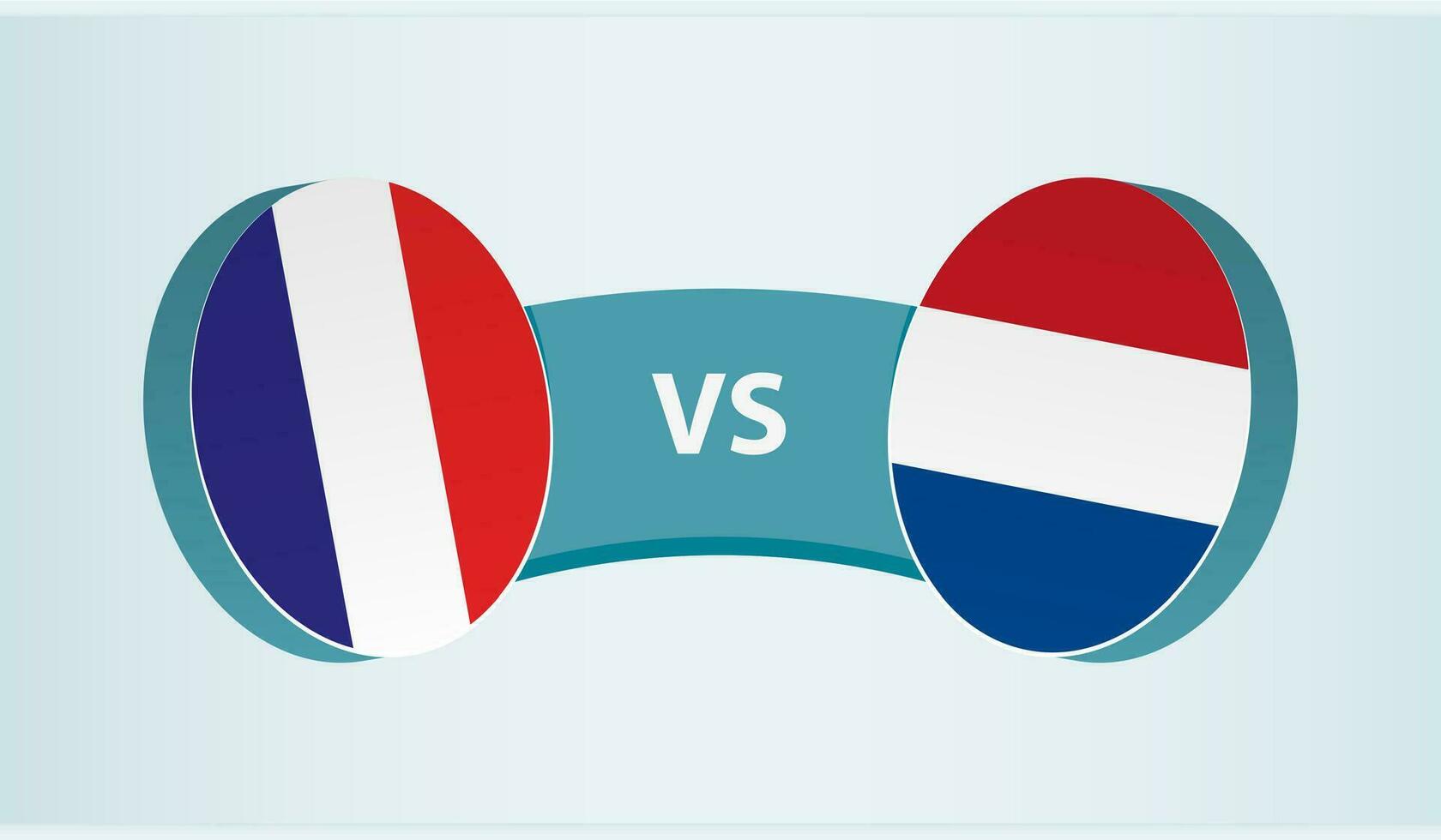 Frankrijk versus nederland, team sport- wedstrijd concept. vector