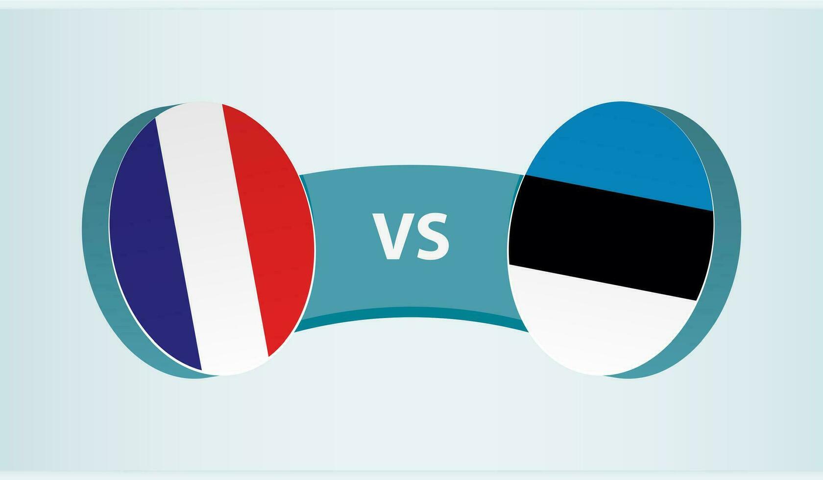 Frankrijk versus Estland, team sport- wedstrijd concept. vector