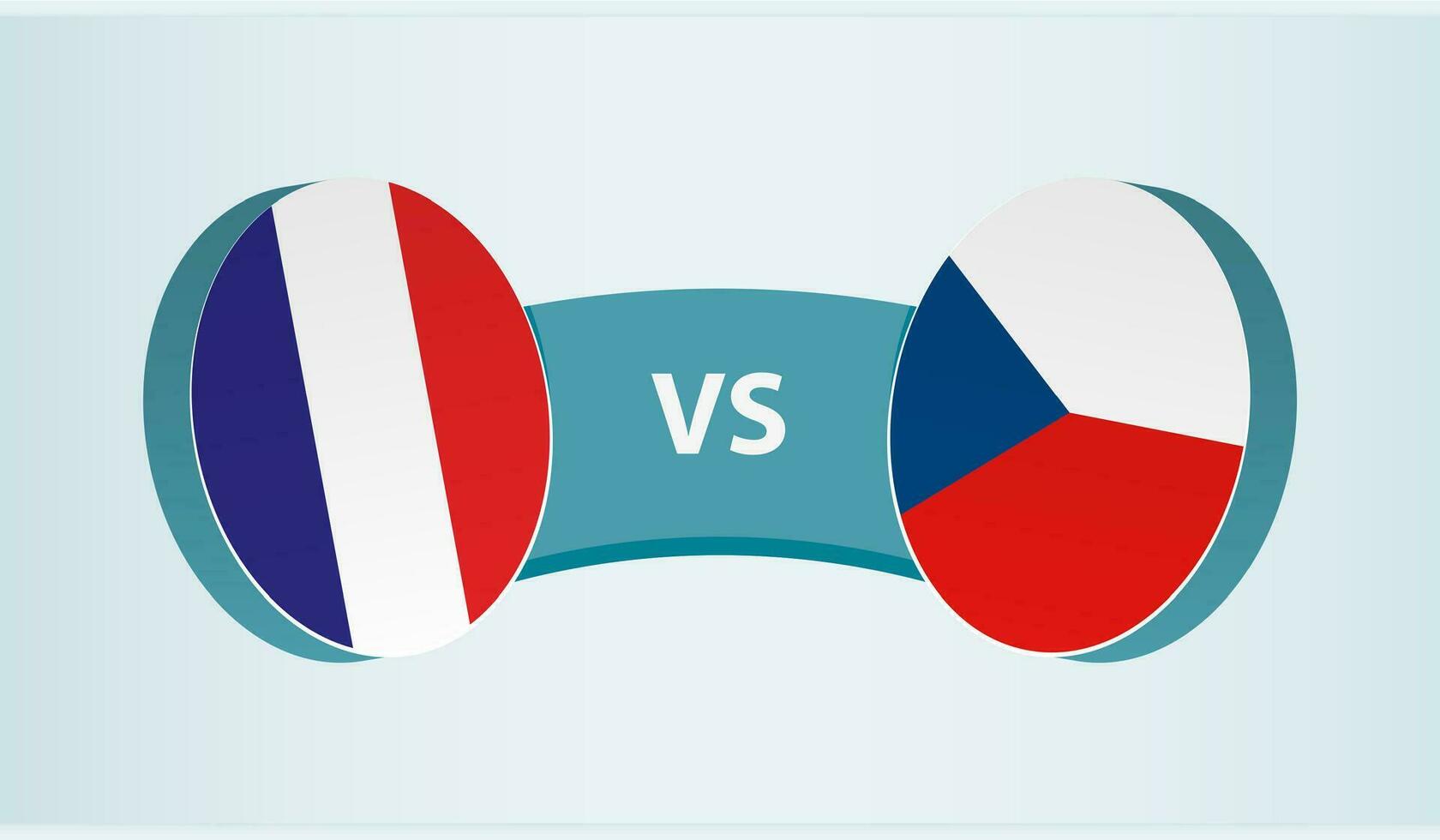 Frankrijk versus Tsjechisch republiek, team sport- wedstrijd concept. vector