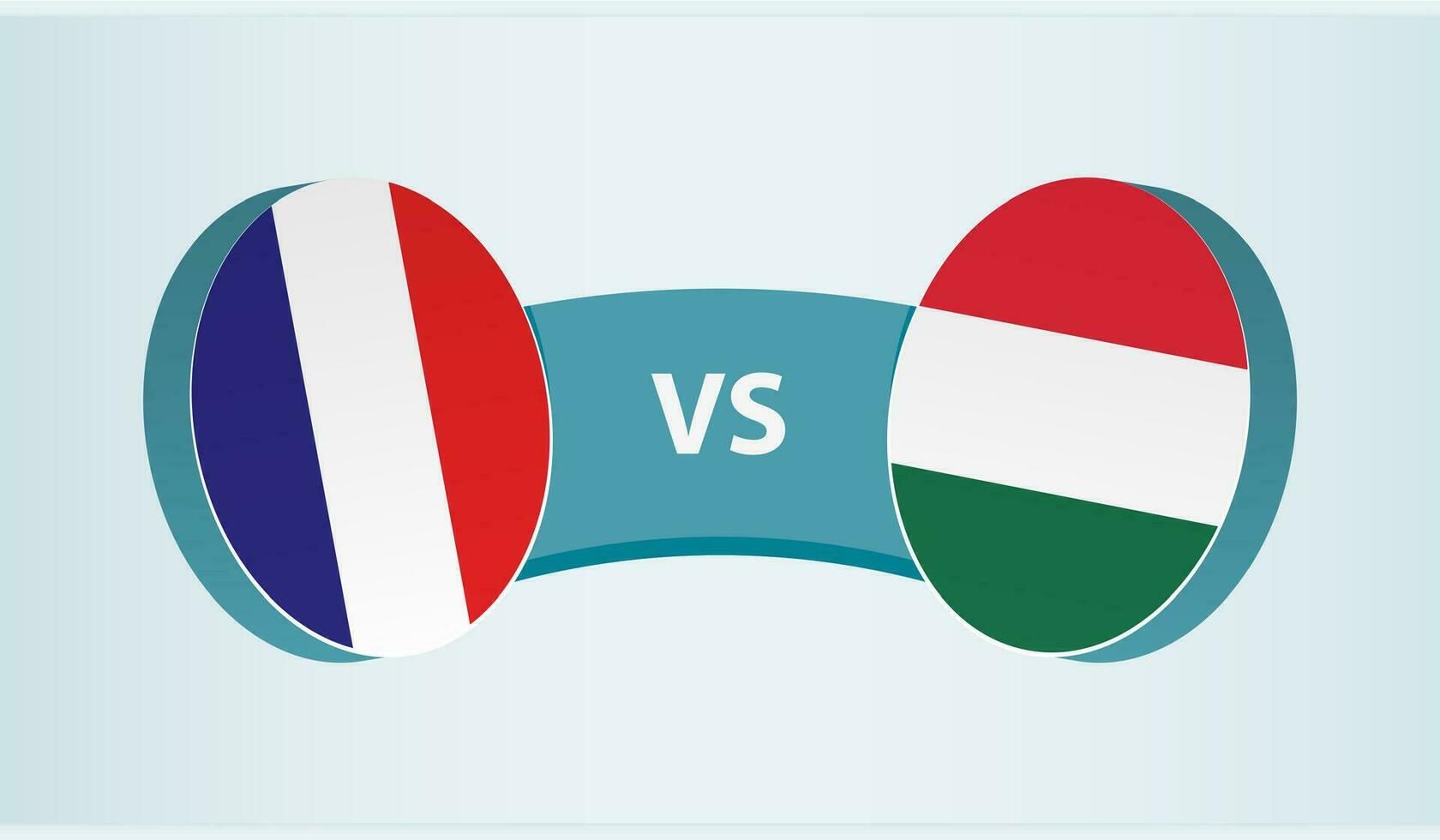 Frankrijk versus Hongarije, team sport- wedstrijd concept. vector