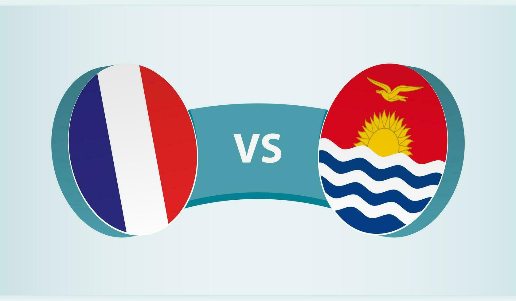 Frankrijk versus kiribati, team sport- wedstrijd concept. vector