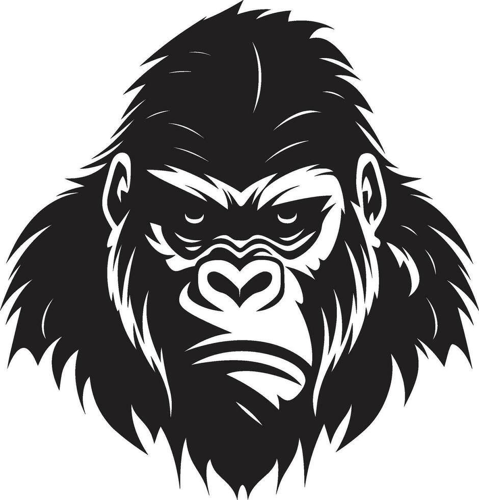 gorilla uitmuntendheid in zwart vector embleem bevallig koning van de oerwoud logo icoon