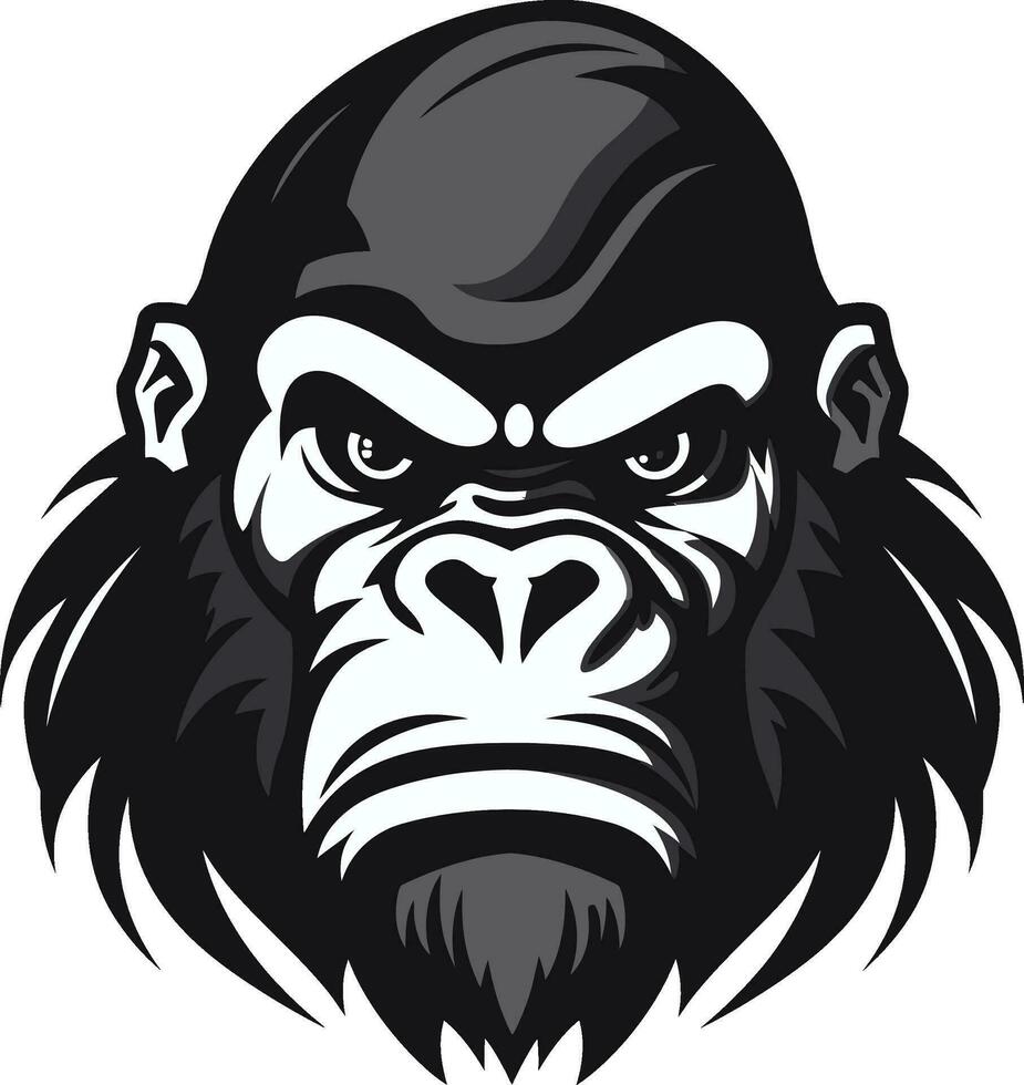 aard monarch zwart vector gorilla simplistisch dieren in het wild majesteit icoon ontwerp