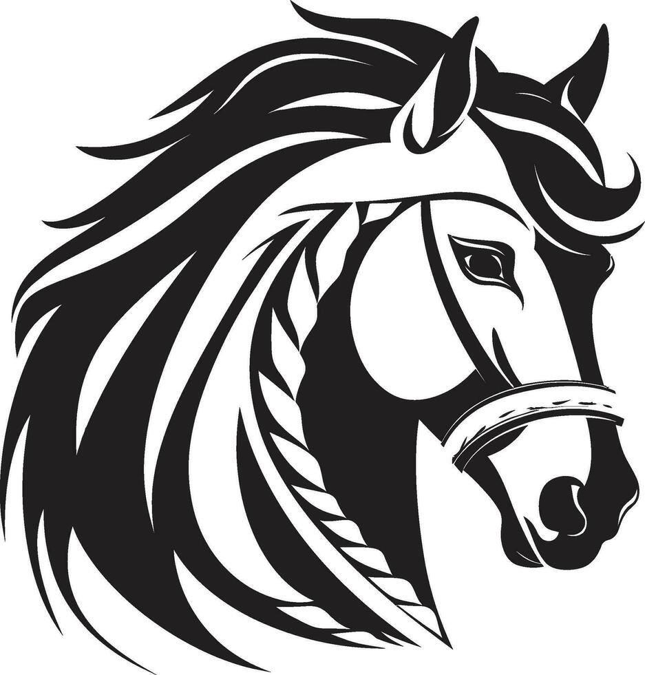 paard silhouet uitmuntendheid emblematisch icoon wild majesteit in zwart logo symbool vector