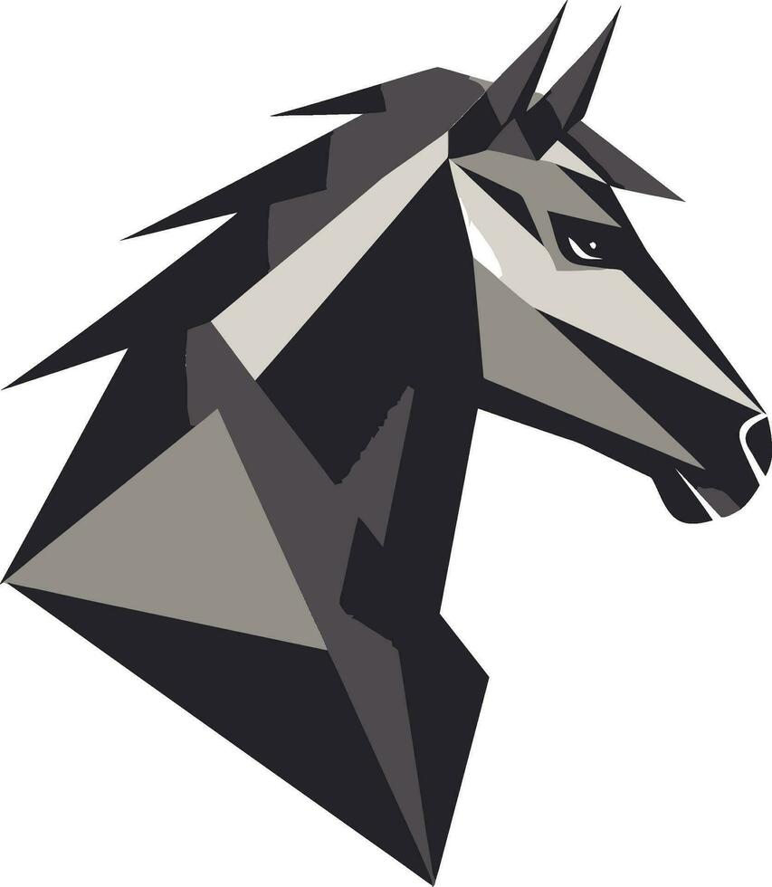 safari schildwacht paard embleem ontwerp majestueus galop iconisch zwart hengst vector