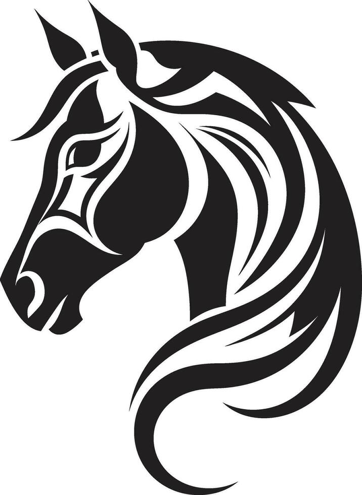 wild majesteit in zwart logo symbool elegant paarden ambassadeur monochromatisch vector