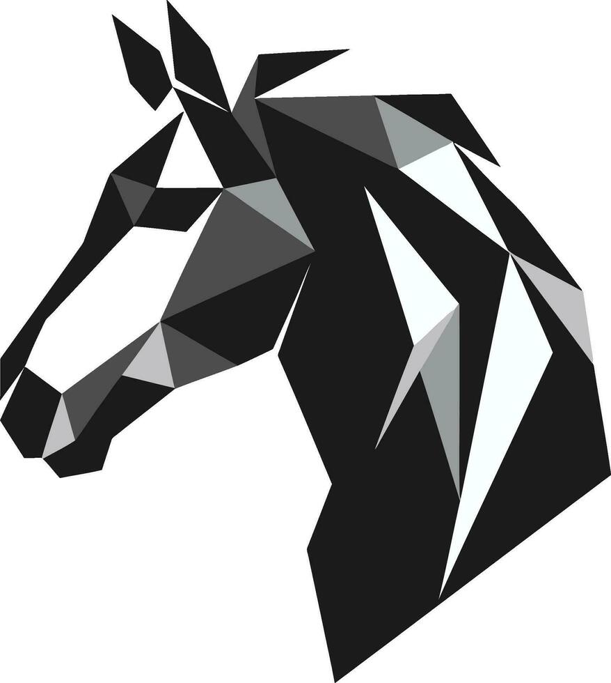 kalmte van de vlaktes emblematisch paard logo iconisch vrijheid in zwart monochroom silhouet vector