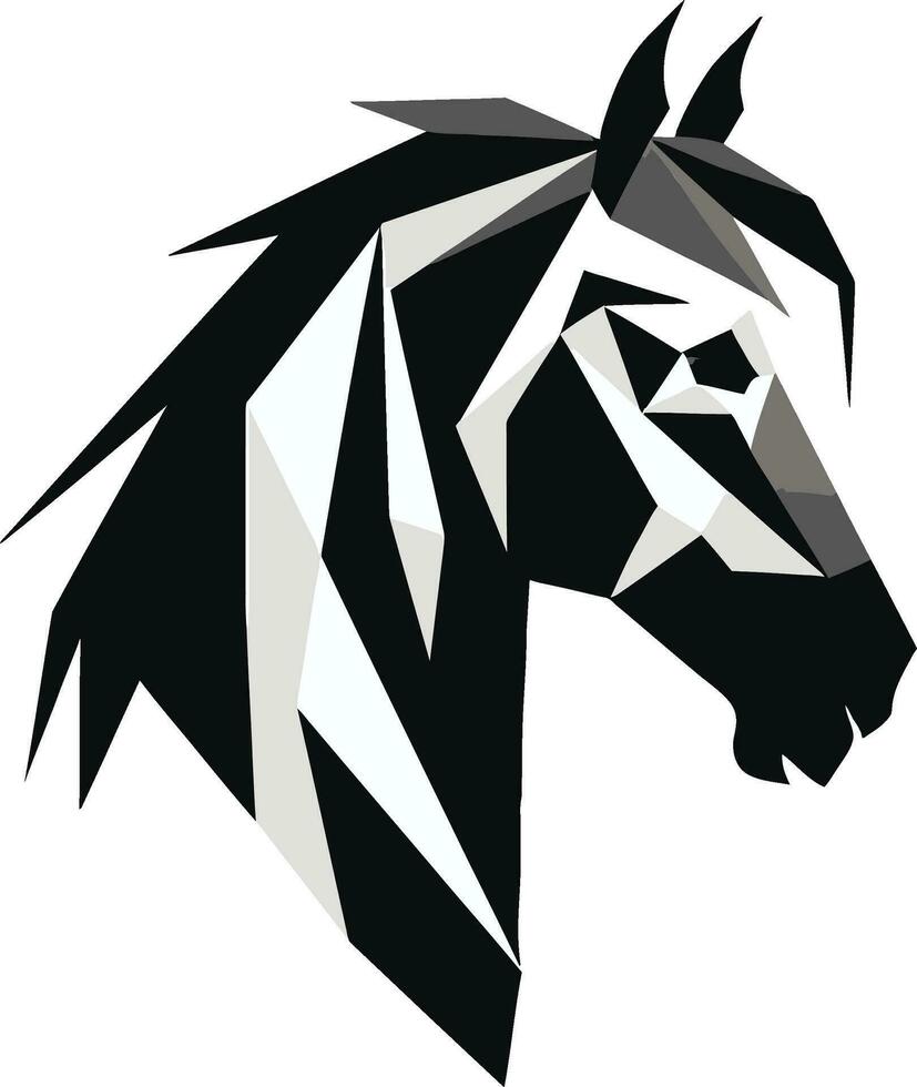 vorstelijk galop iconisch paard embleem elegant paard ambassadeur monochroom vector