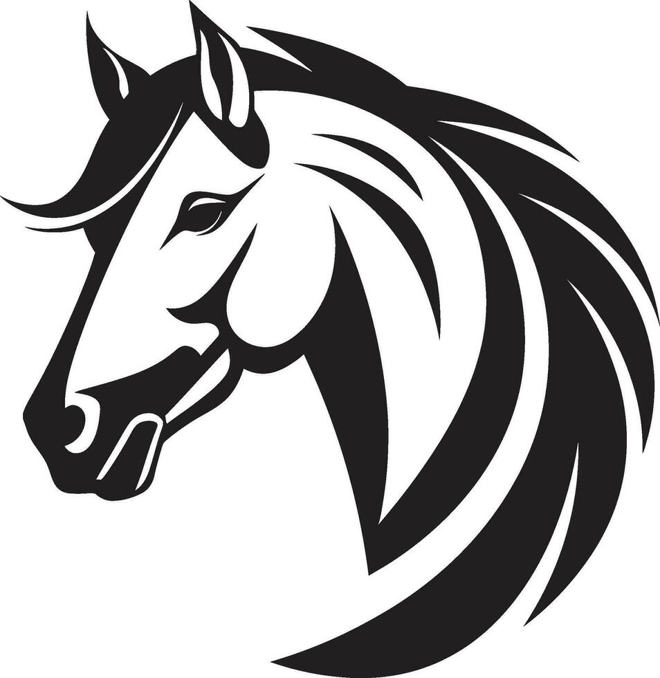 safari schildwacht paard embleem ontwerp majestueus galop iconisch zwart hengst vector