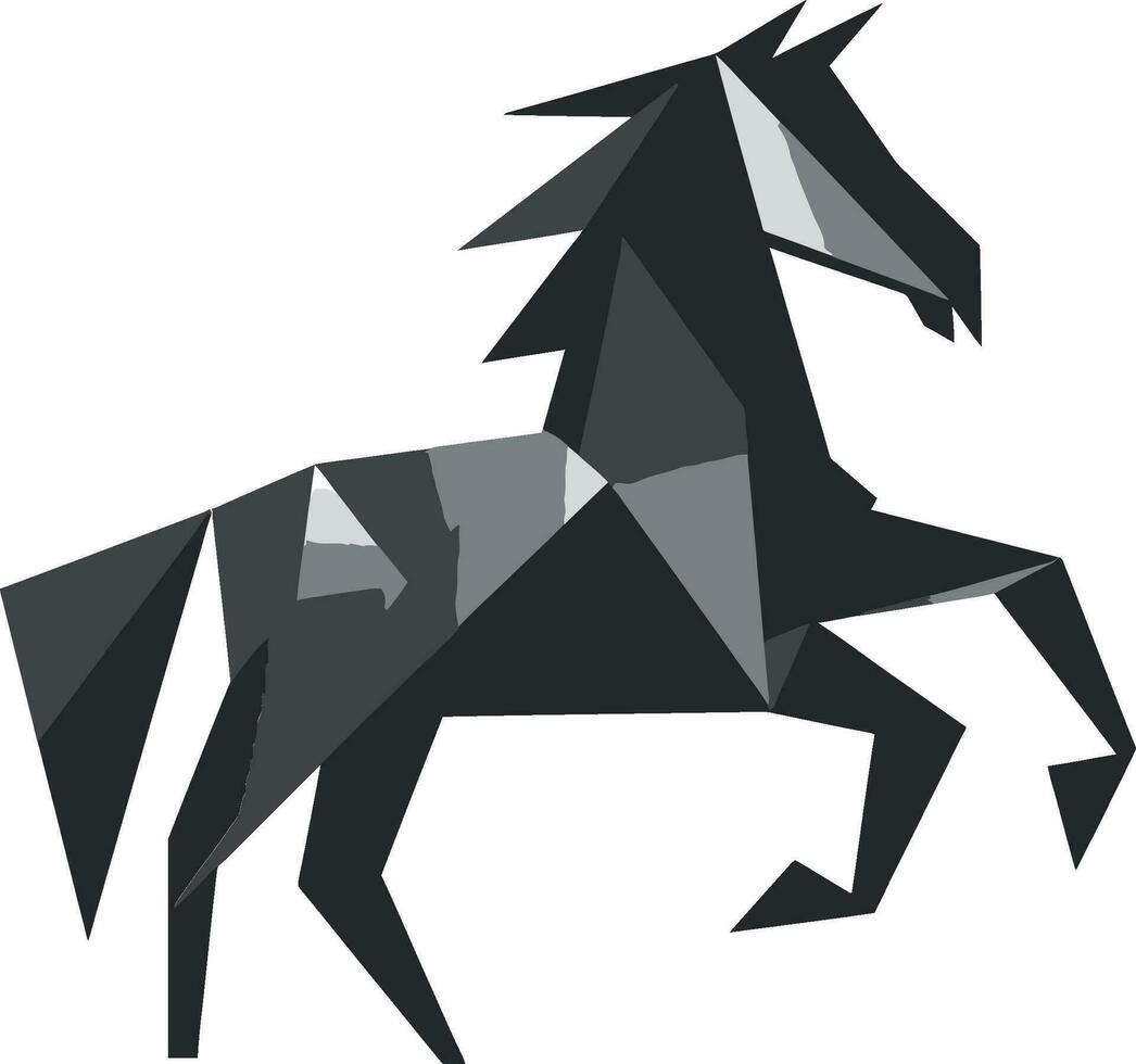 dieren in het wild genade in eenvoud vector paard iconisch hengst majesteit monochroom ontwerp