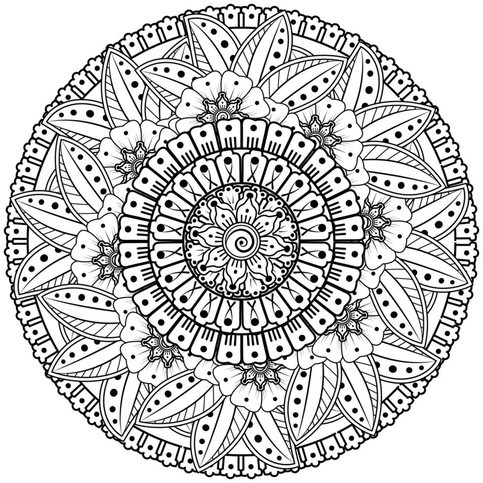 mehndi bloem decoratief ornament in etnische oosterse stijl vector