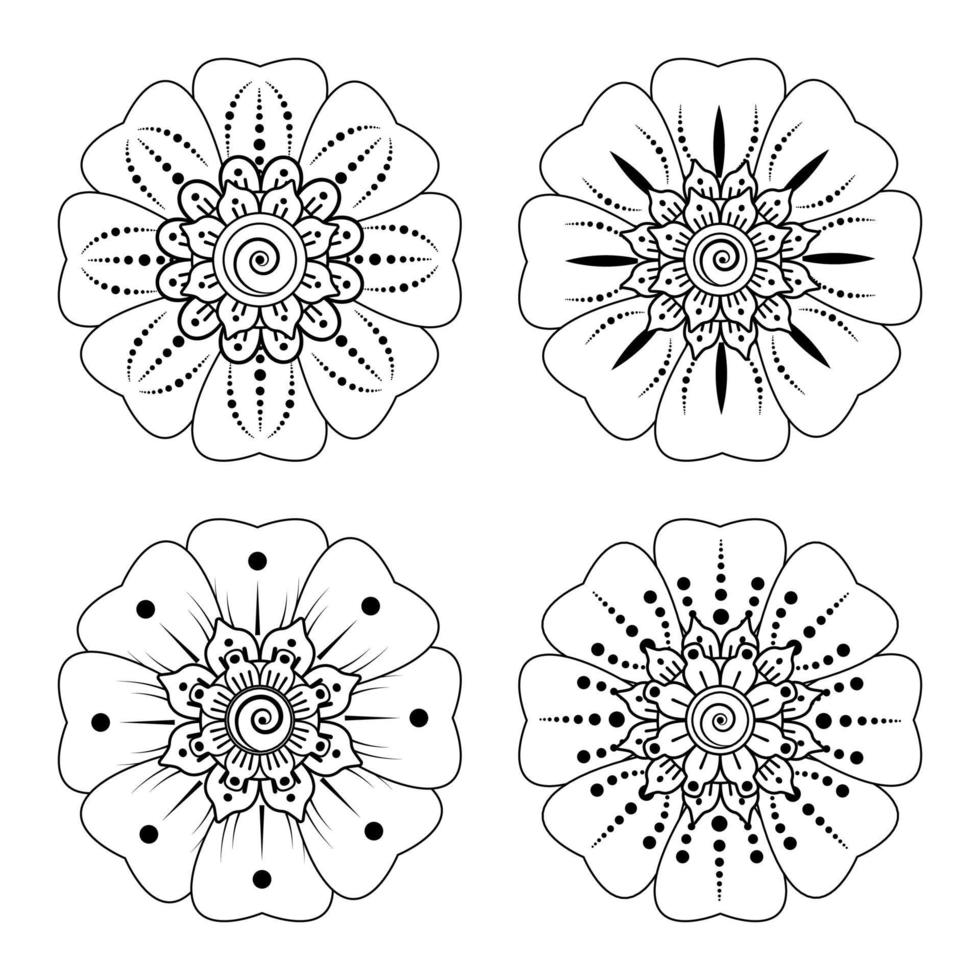 cirkelvormig patroon in de vorm van mandala met bloem voor henna vector