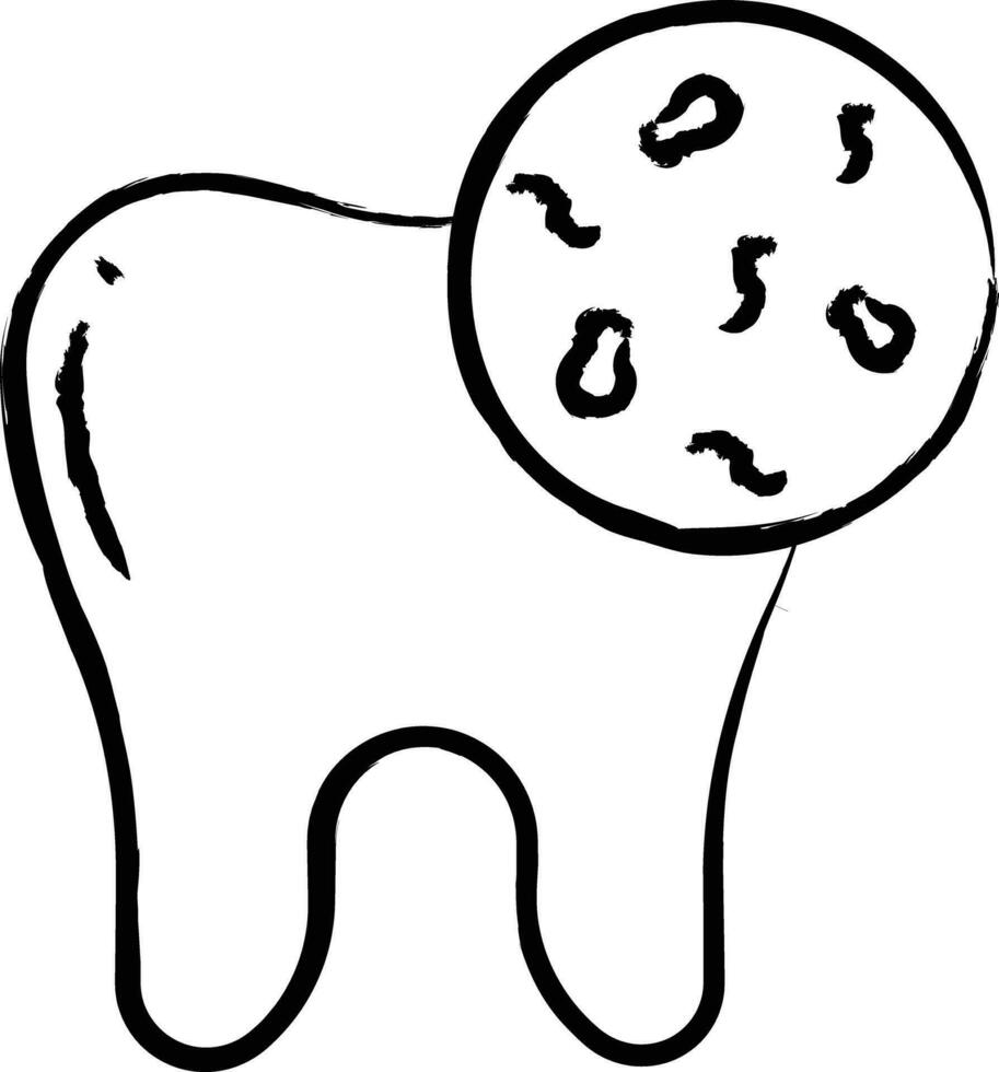 tanden bacterie hand- getrokken vector illustratie