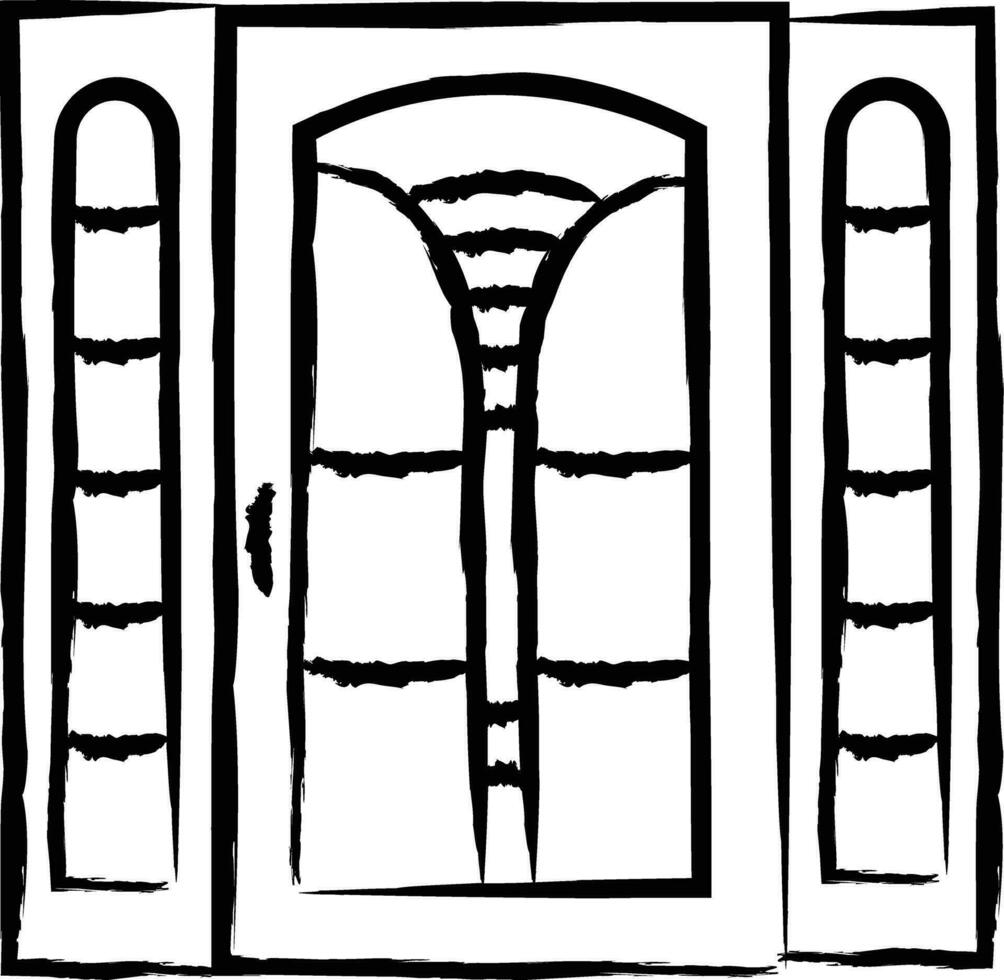 deur hand- getrokken vector illustratie