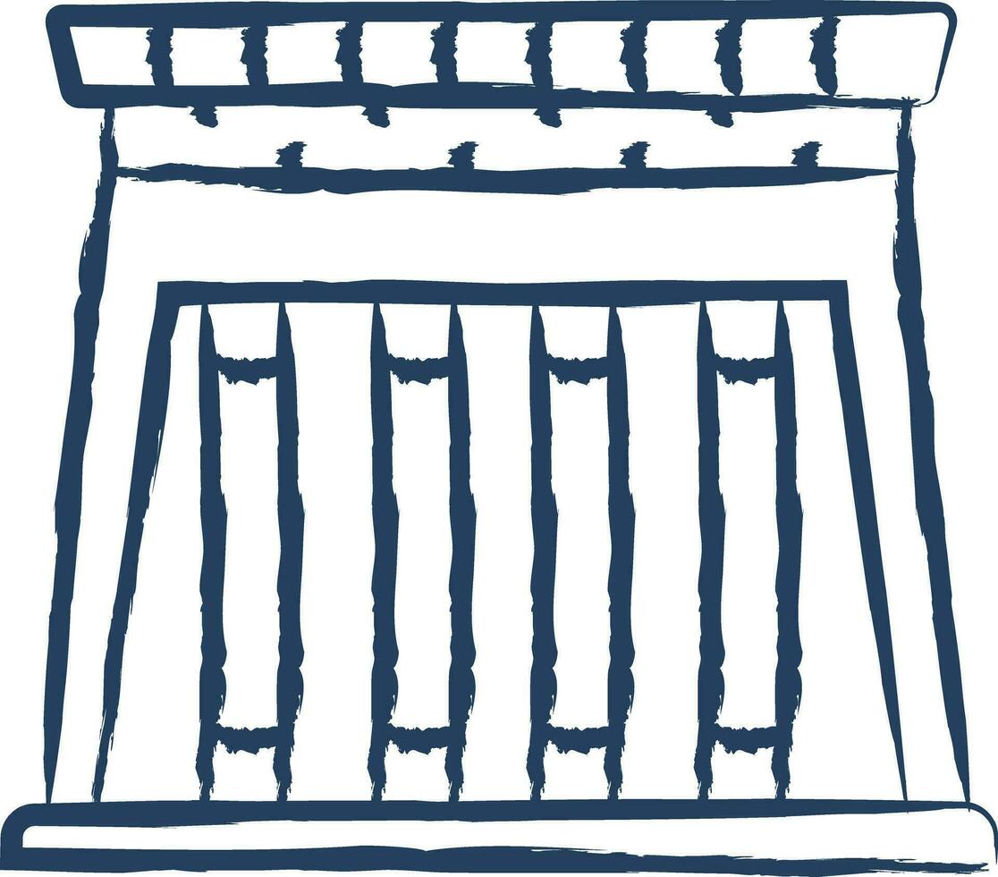 tempel van hathor hand- getrokken vector illustratie